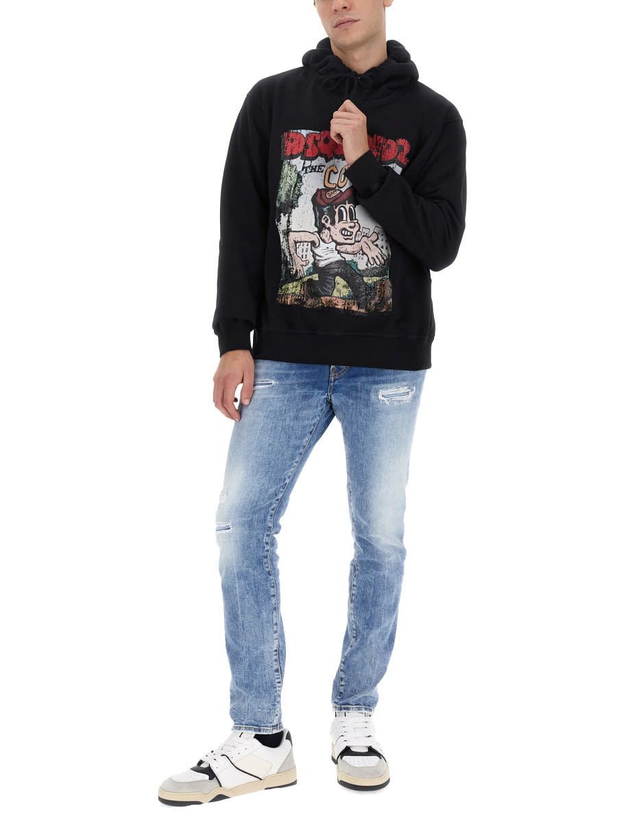 Shop Dsquared2 Sweatshirt With Logo Print In Black