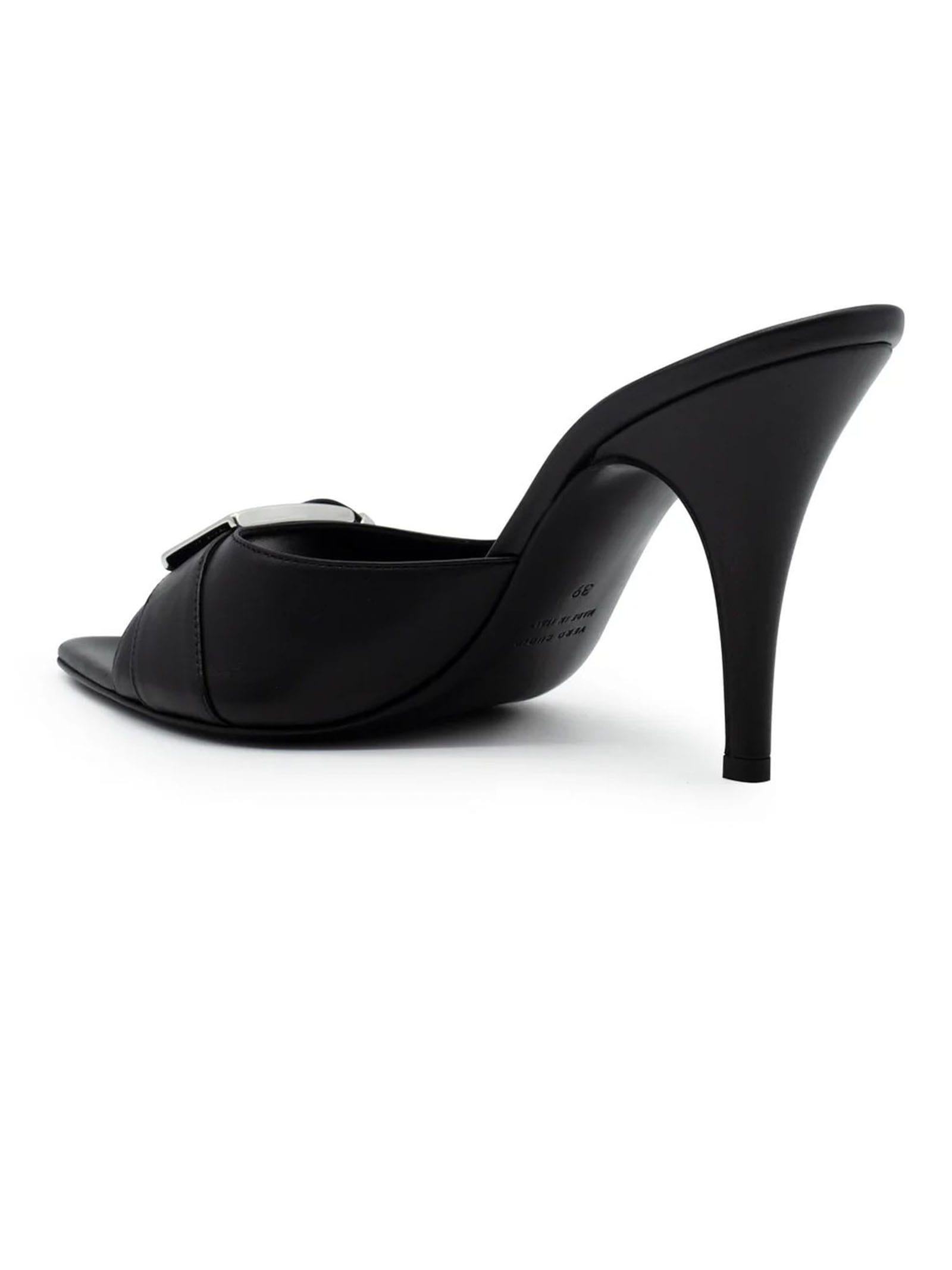 Shop Gia Borghini Black Nappa Leather Dorothy Mules