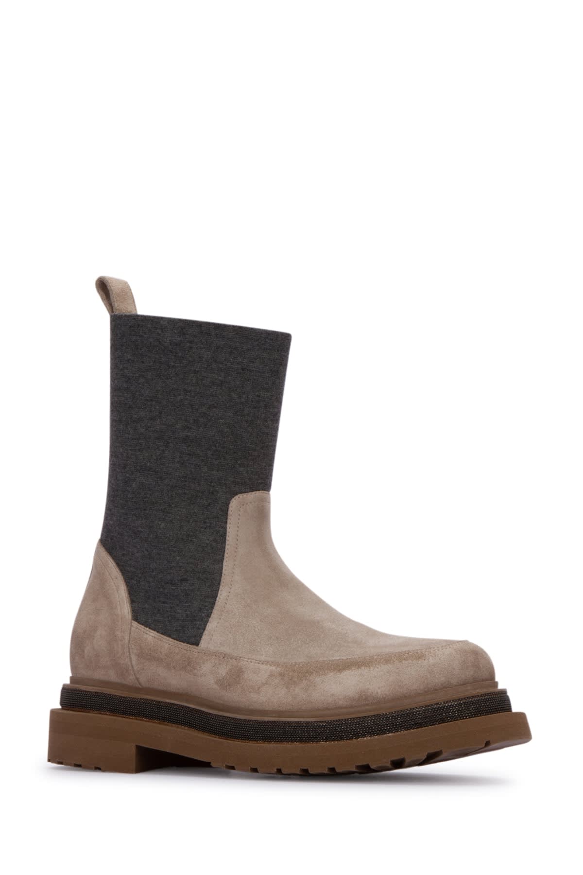 Brunello Cucinelli Suede Chelsea Boots In C8275