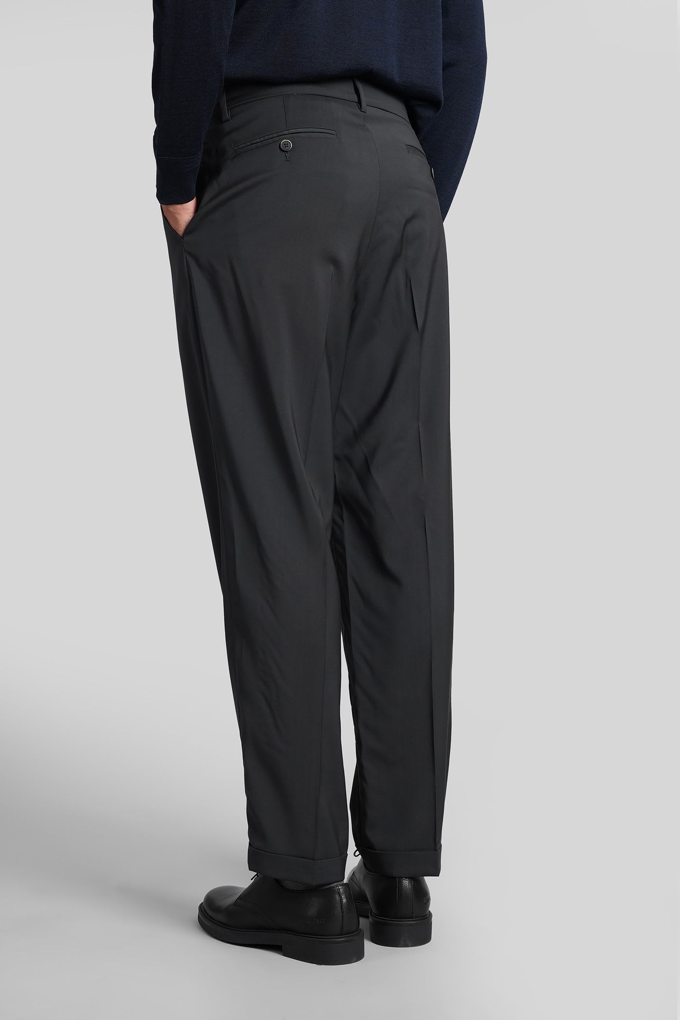 Barena Venezia Drapier Pants In Grey Wool In Gray
