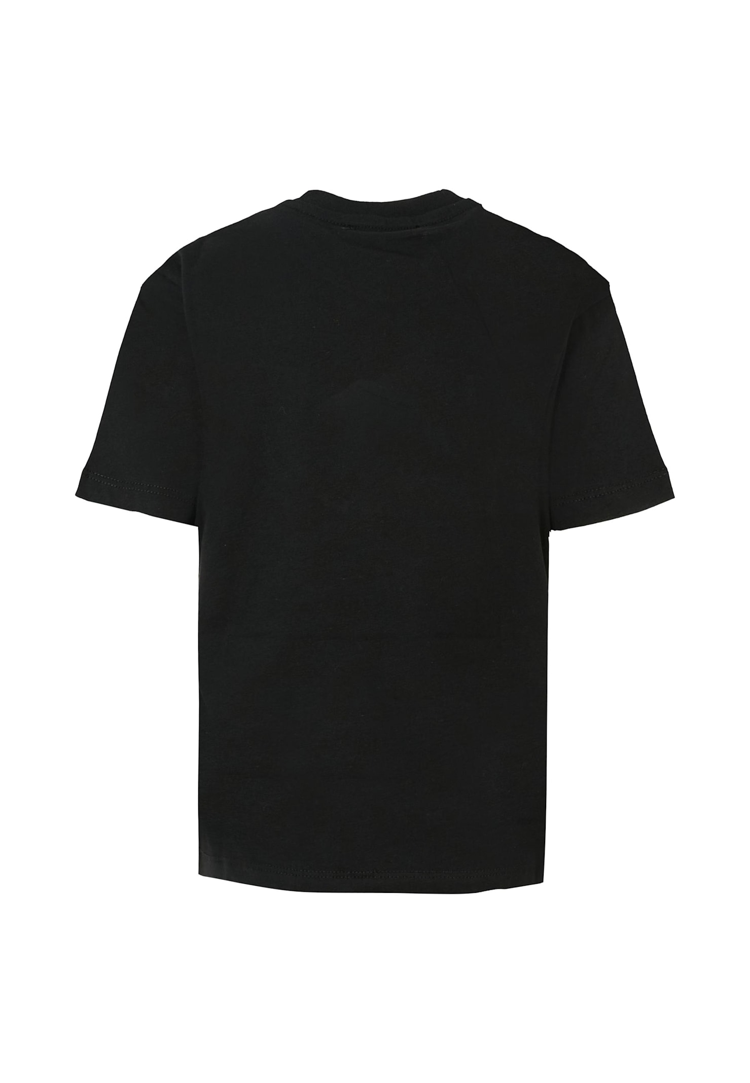 Msgm Black T-shirt For Kids With Logo In Black