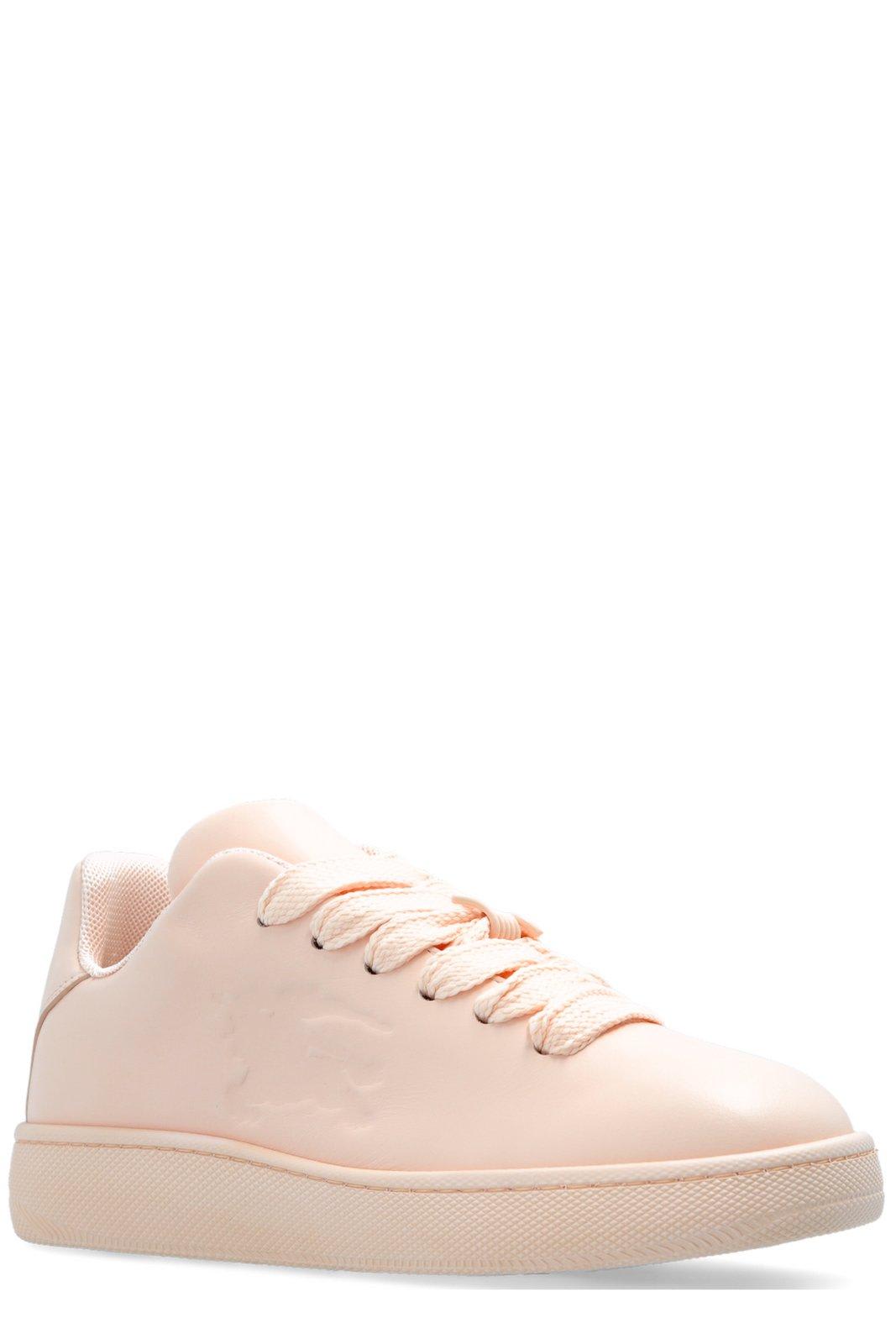 Shop Burberry Box Equestrian Knight Embossed Sneakers In Pink