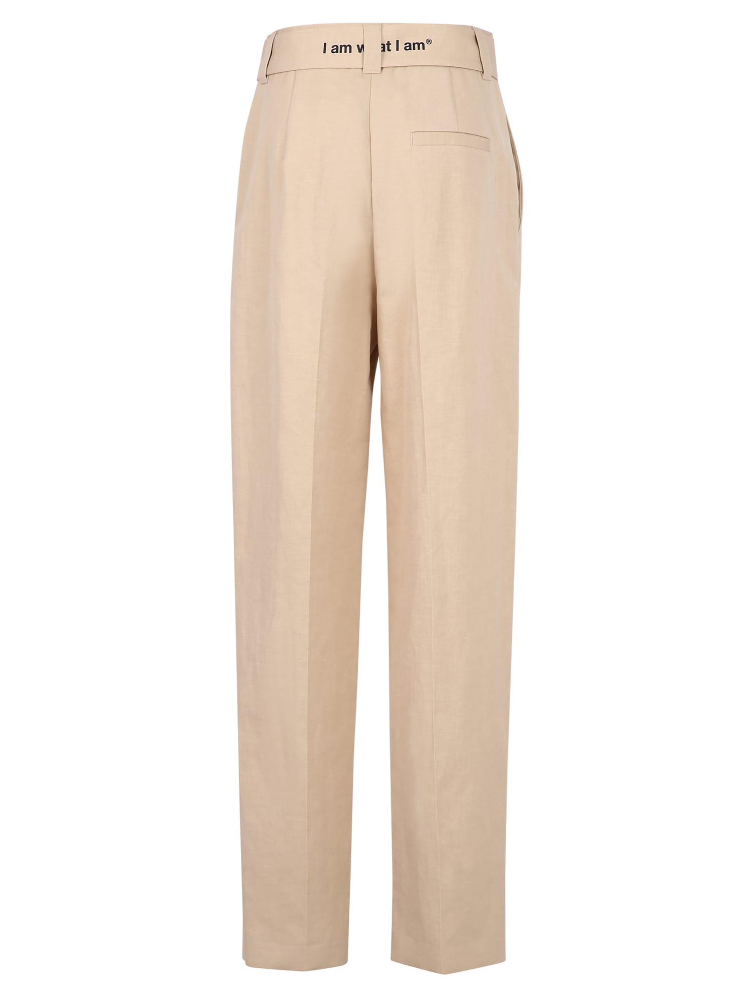 Shop Msgm Belted Trousers In Beige