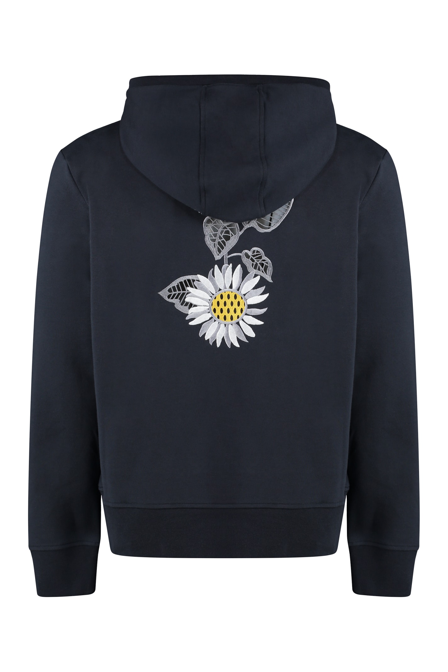 Thom Browne Logo Cotton Hoodie In Blue