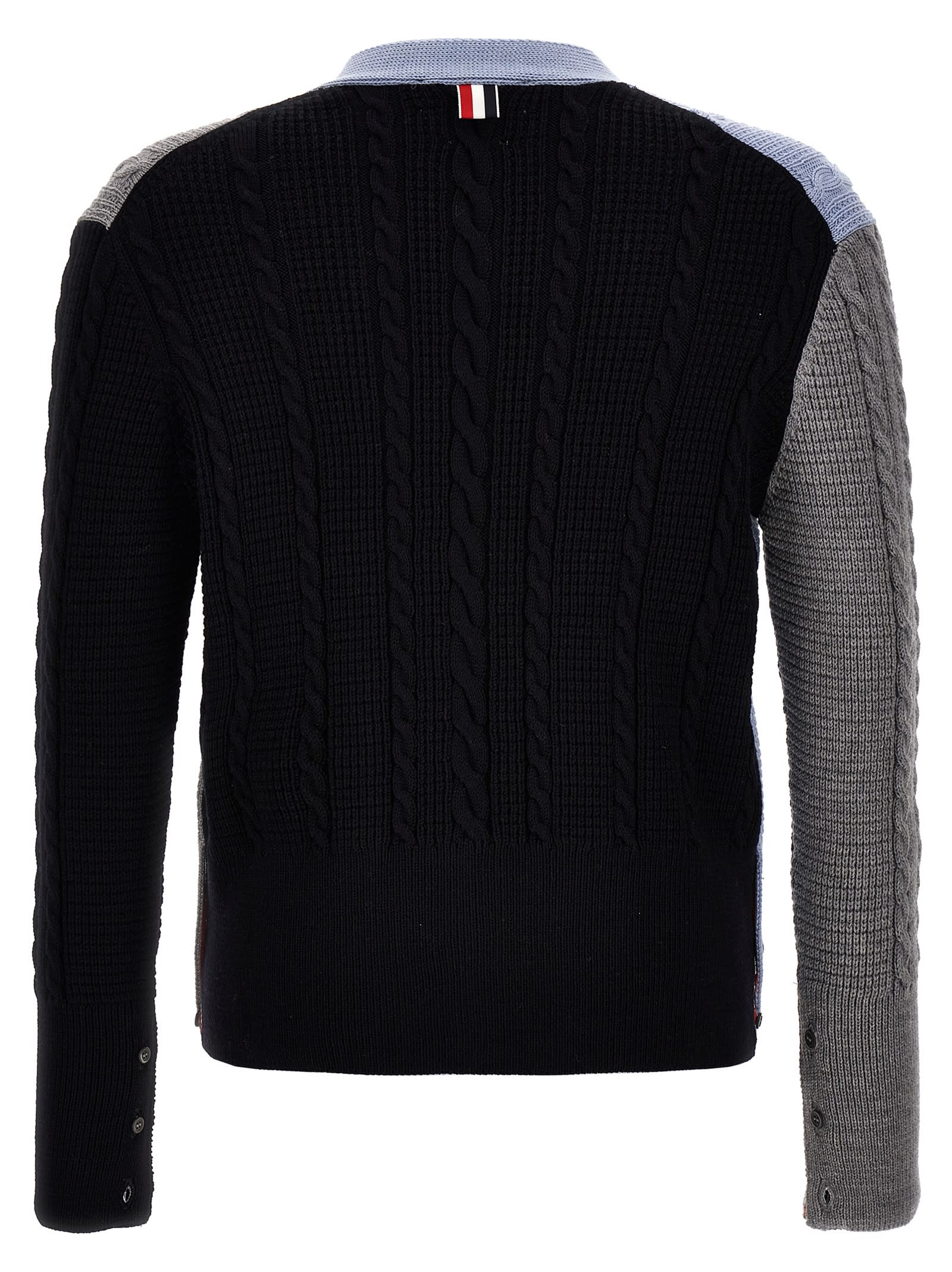 Shop Thom Browne Funmix Cable Cardigan In Multicolor