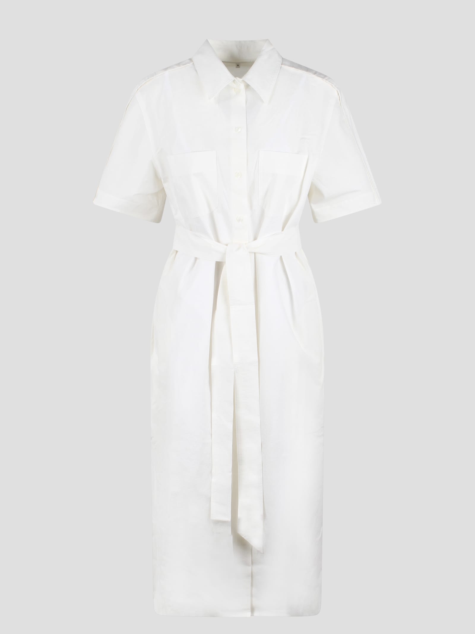 Shop Maison Kitsuné Shirt Dress In White