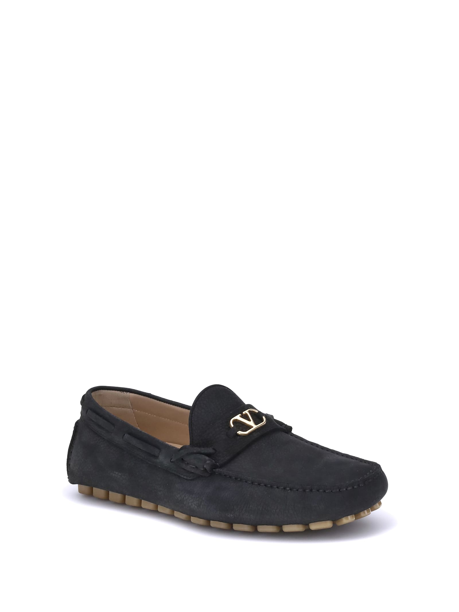 Valentino Garavani Fastaway Leather Loafers In Black