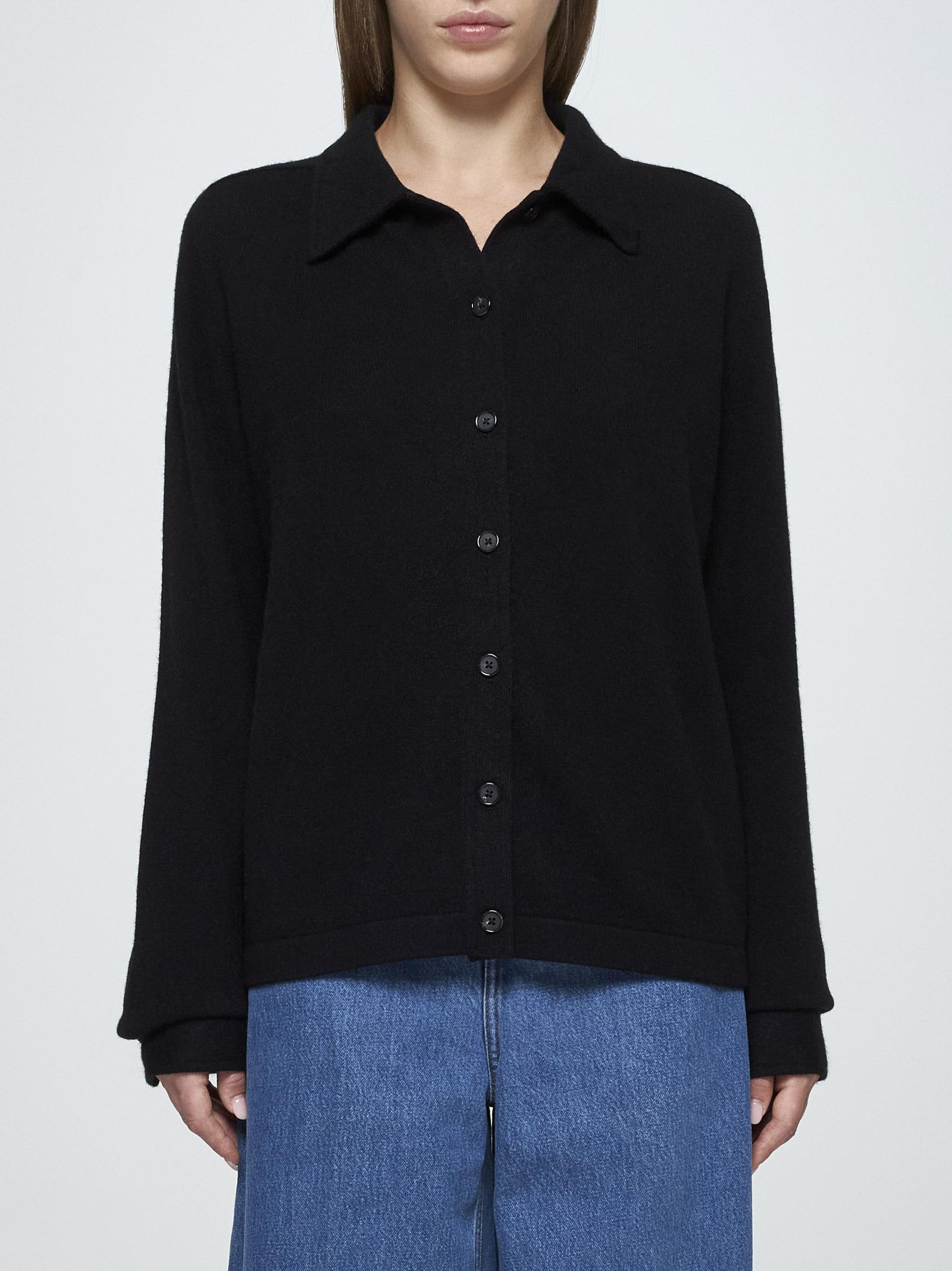 Totême Cashmere Knit Shirt In Black
