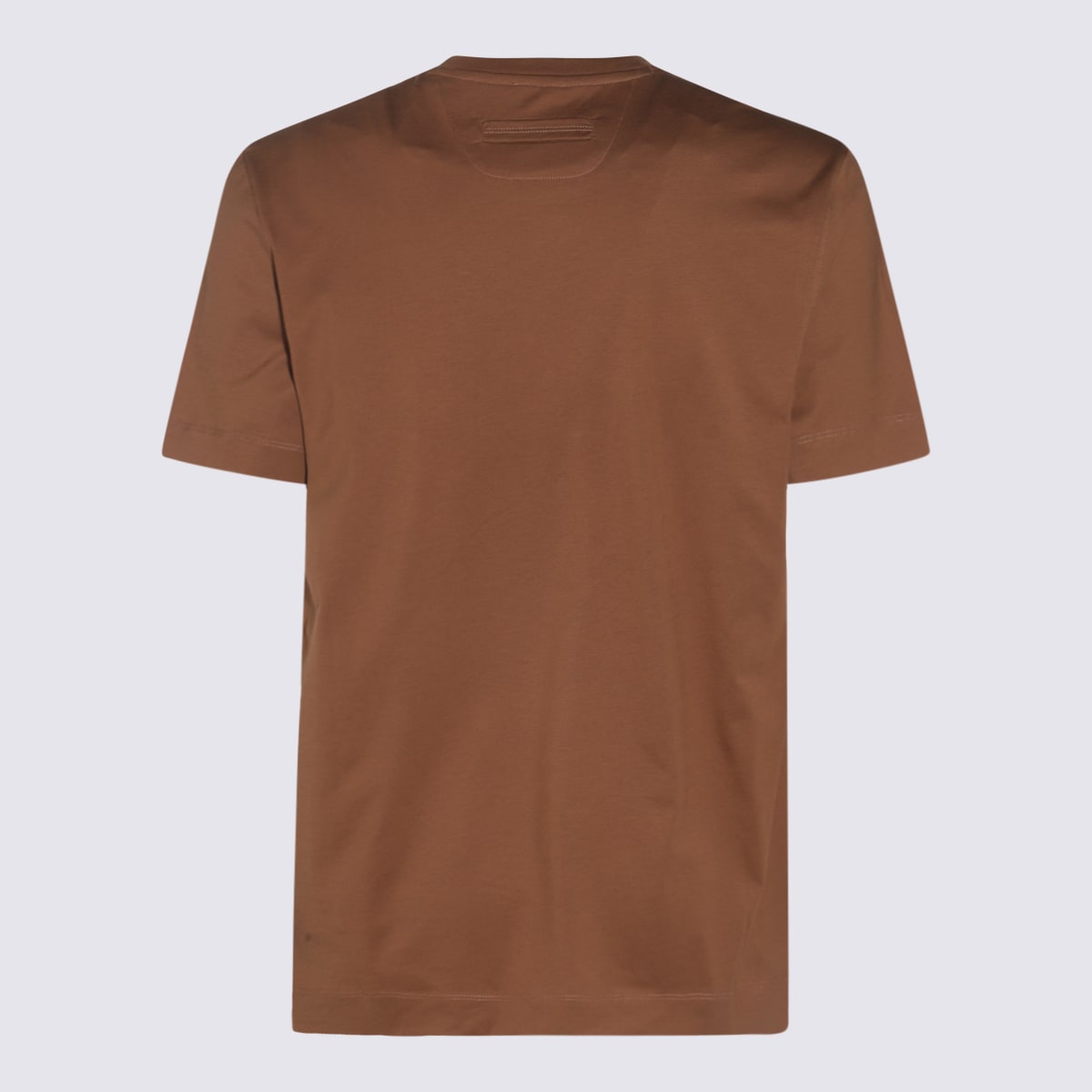 Shop Zegna Brown Cotton T-shirt In Vicuna