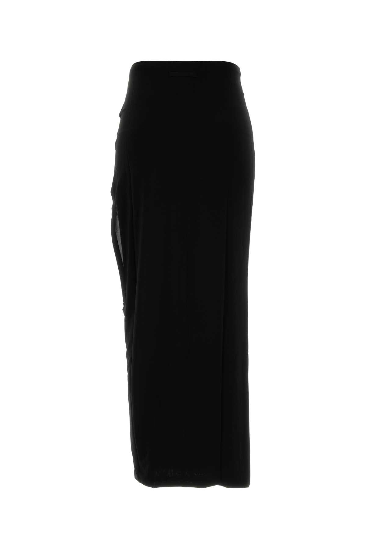 Jean Paul Gaultier Womens Black Piercing Asymmetric Jersey Midi Skirt In Black