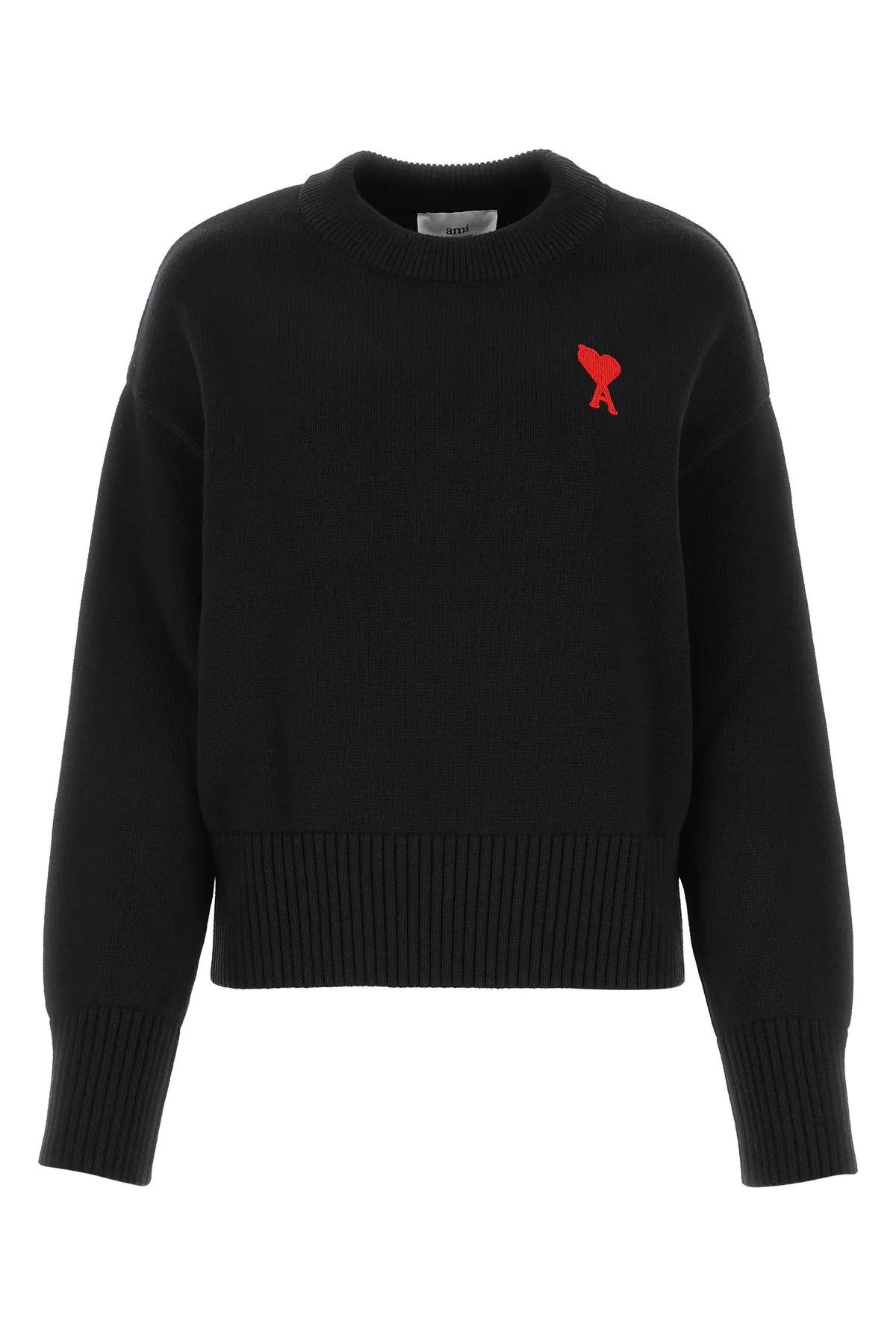 Ami Alexandre Mattiussi Black Cotton Blend Sweater