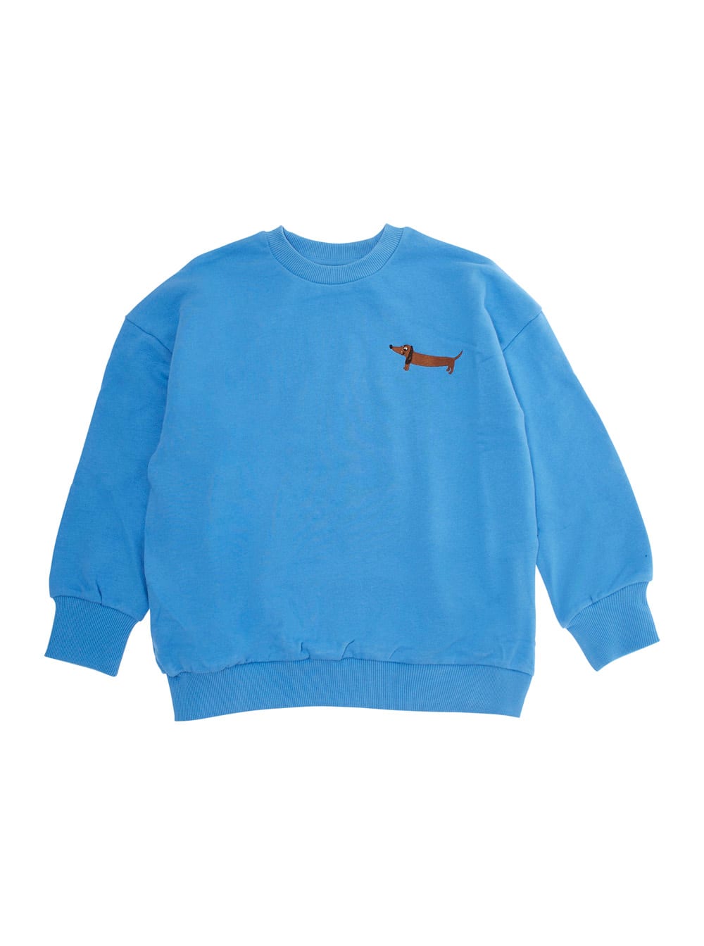 Mini Rodini Dog Embroidered Cotton Jersey Sweatshirt In Blue