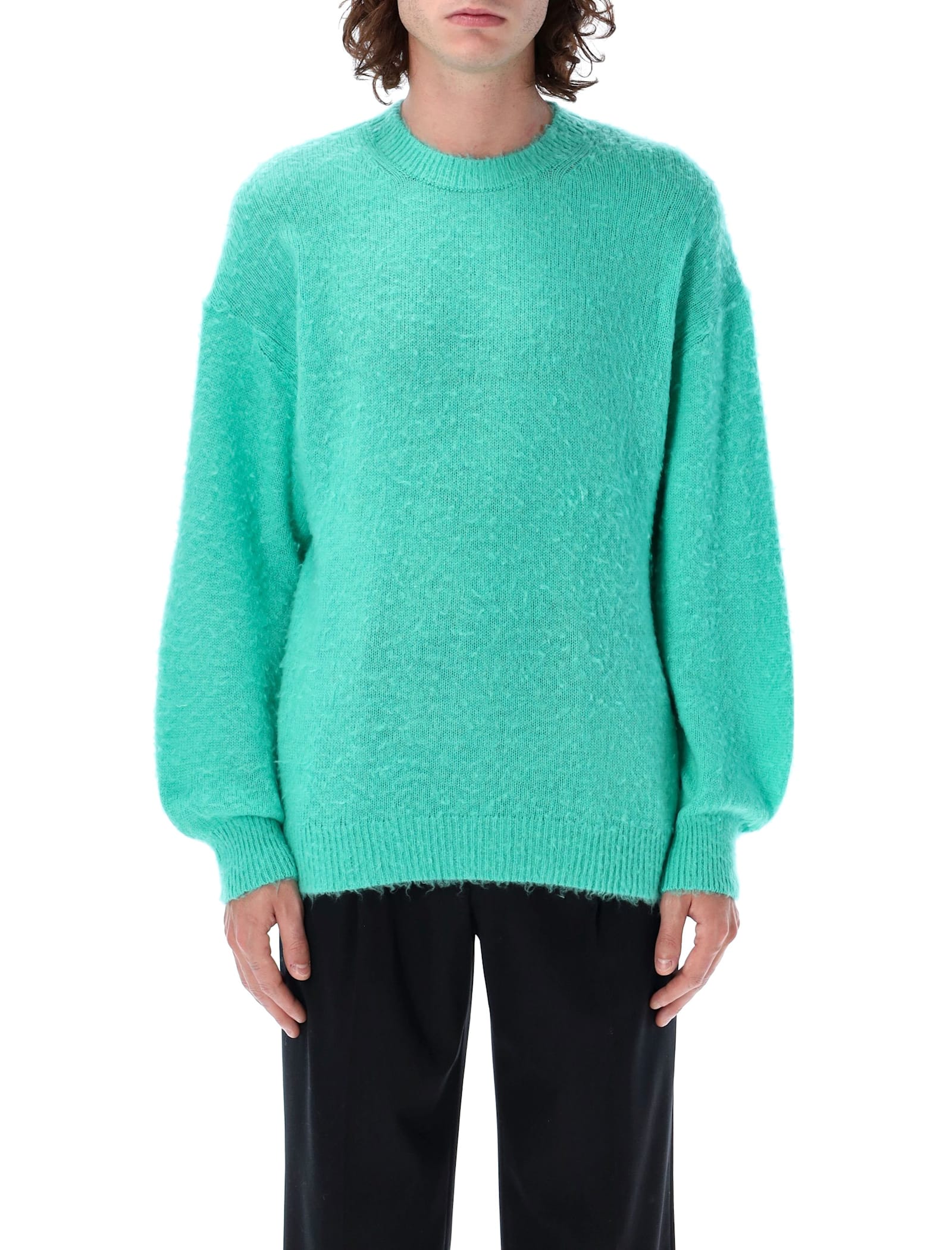 Brushed Wool Cashmere Silk Knit Sweater