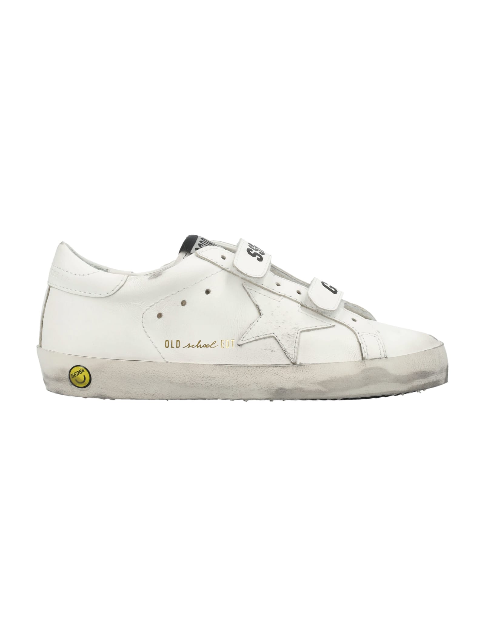 Golden Goose Girls White Kids Old Skool Distressed Leather Low-top Trainers 6 Months-5 Years In Optic White