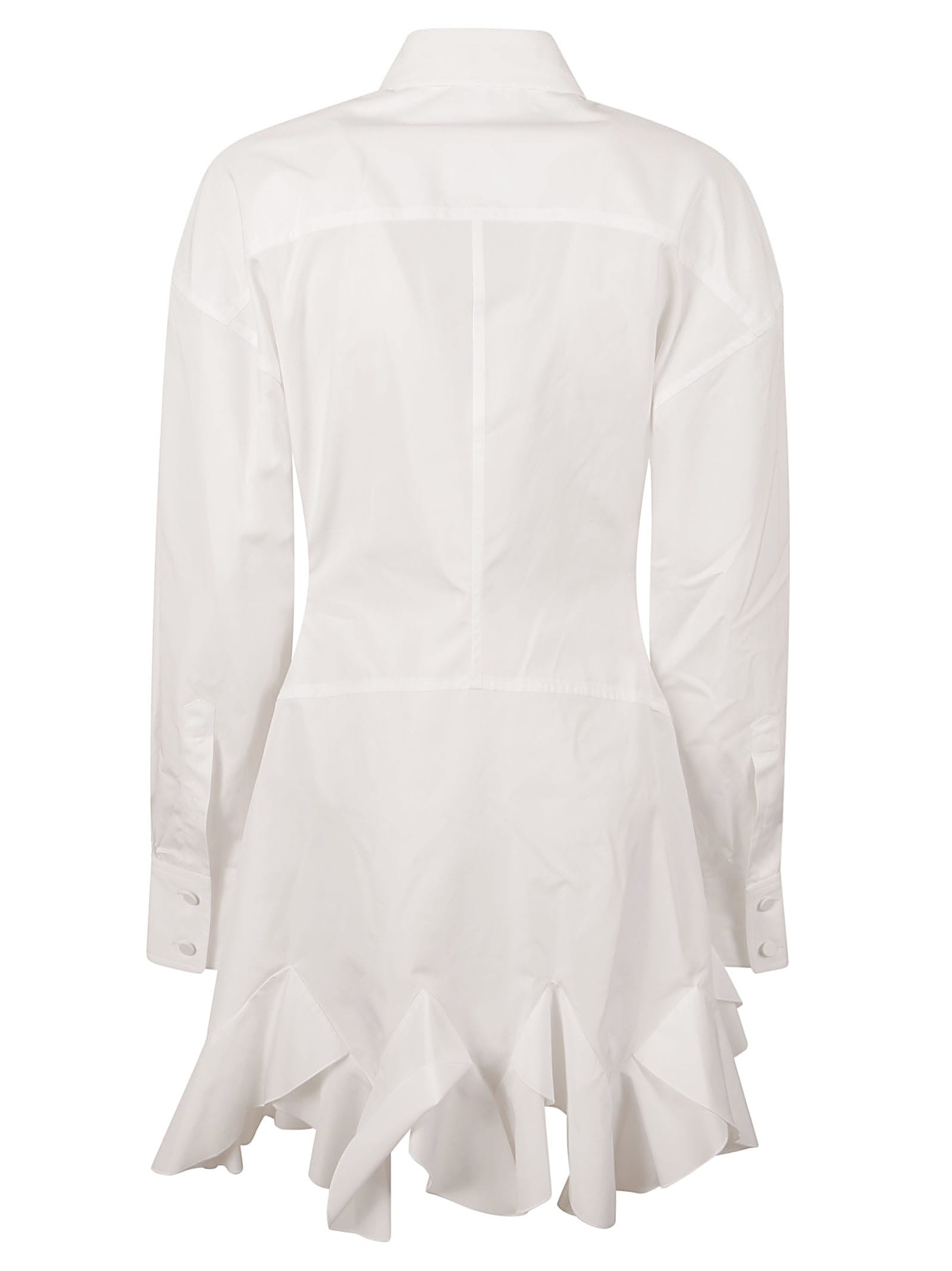 Shop Stella Mccartney Ruffled Shirt Dress In Pure White