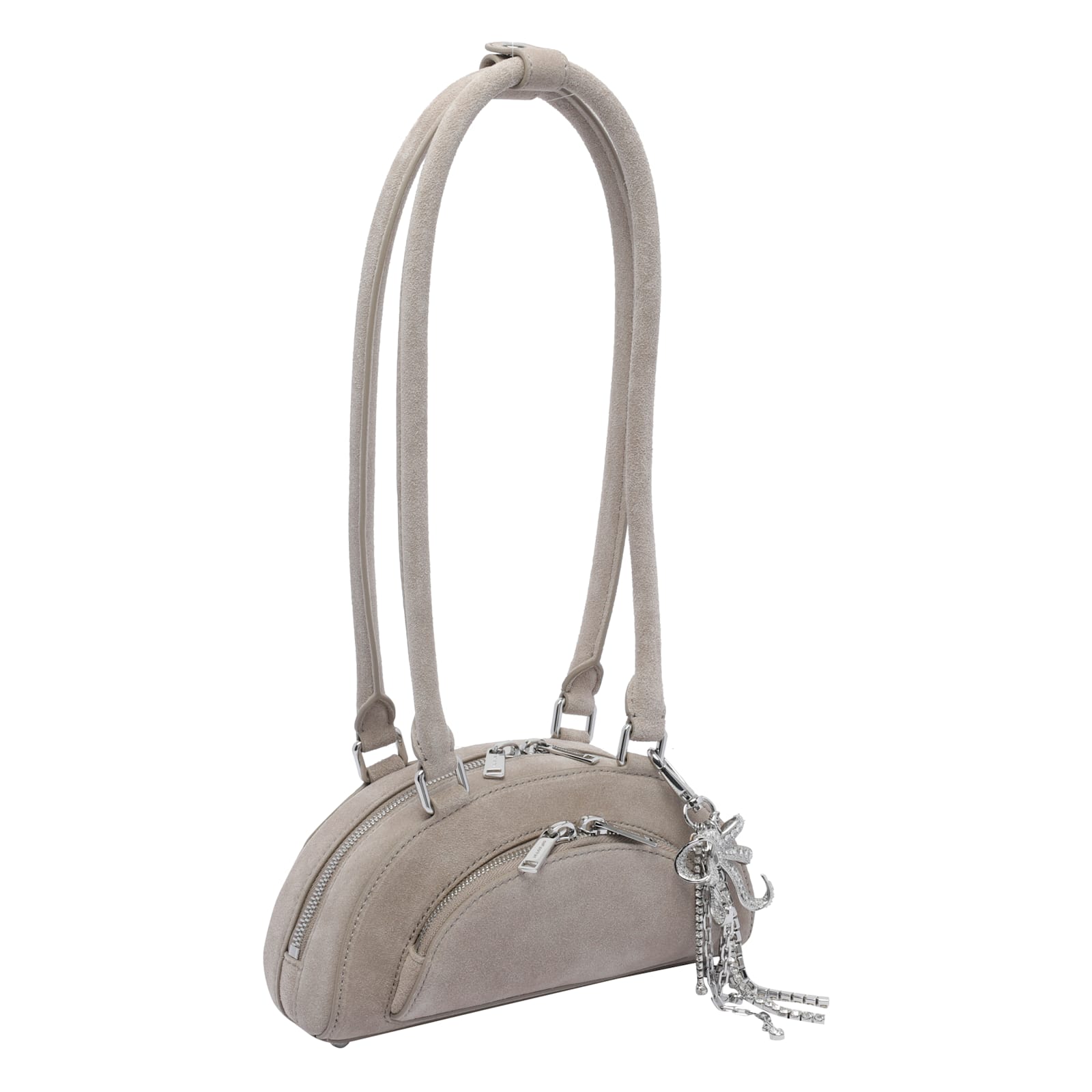Self-portrait Mini Suede Bow Charm Shoulder Bag