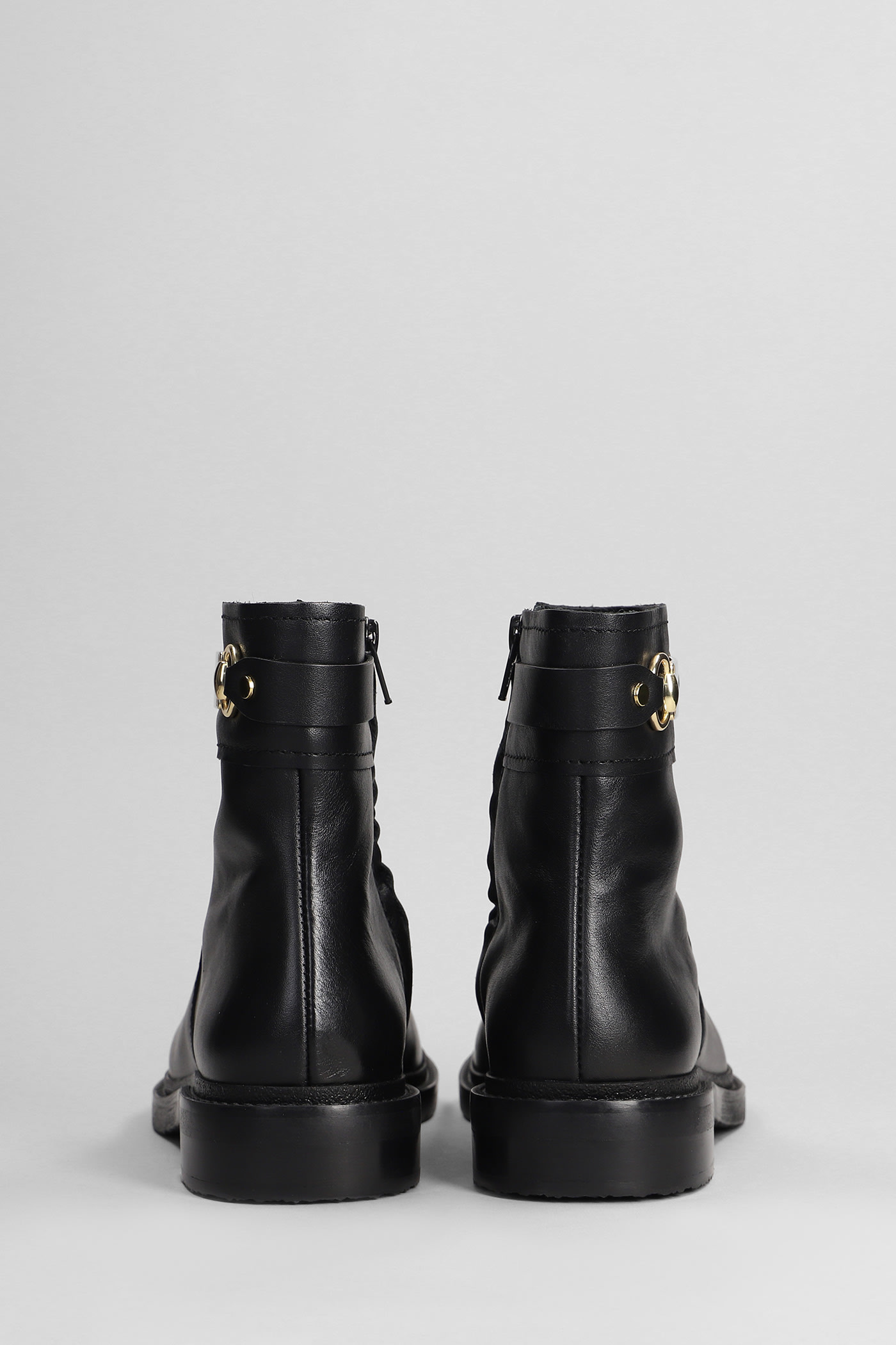 Shop See By Chloé Signature 1 Low Heels Ankle Boots In Black Leather