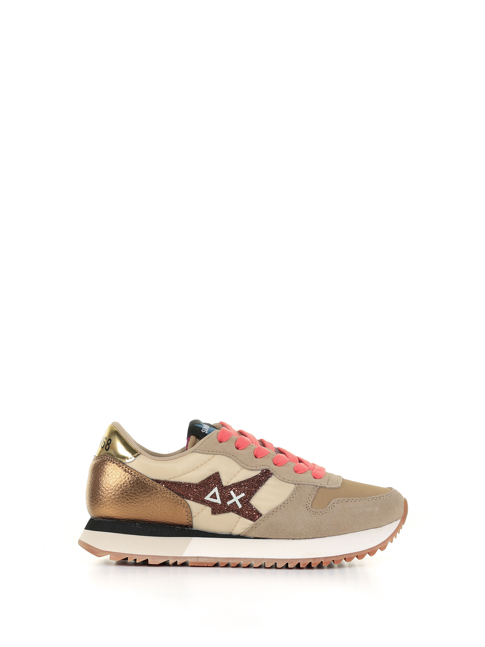 Sun 68 Star Girl Sneaker With Laminated Details