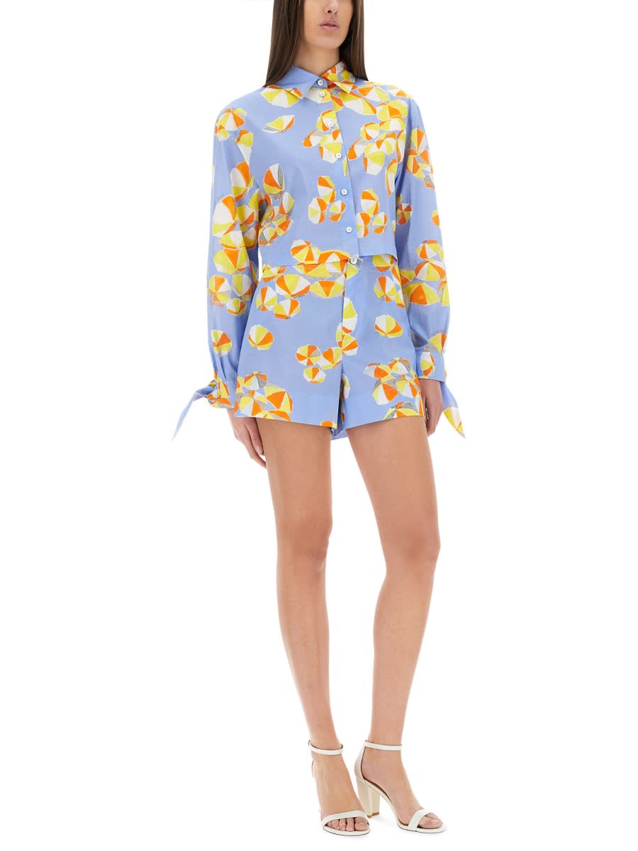 M05CH1N0 JEANS SHORTS BEACH UMBRELLAS