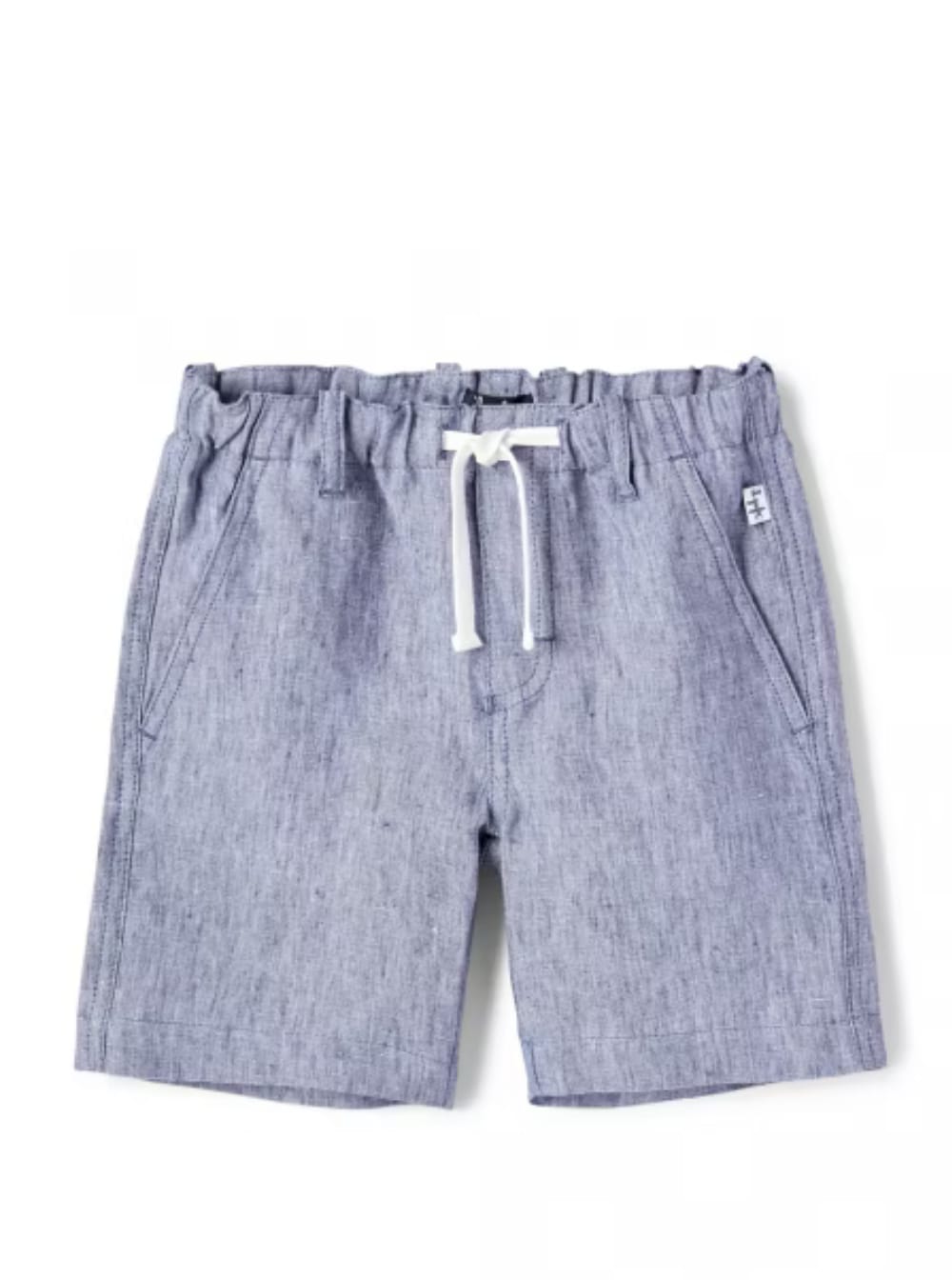 Il Gufo Kids Boy Blue Striped Linen Bermuda Shorts