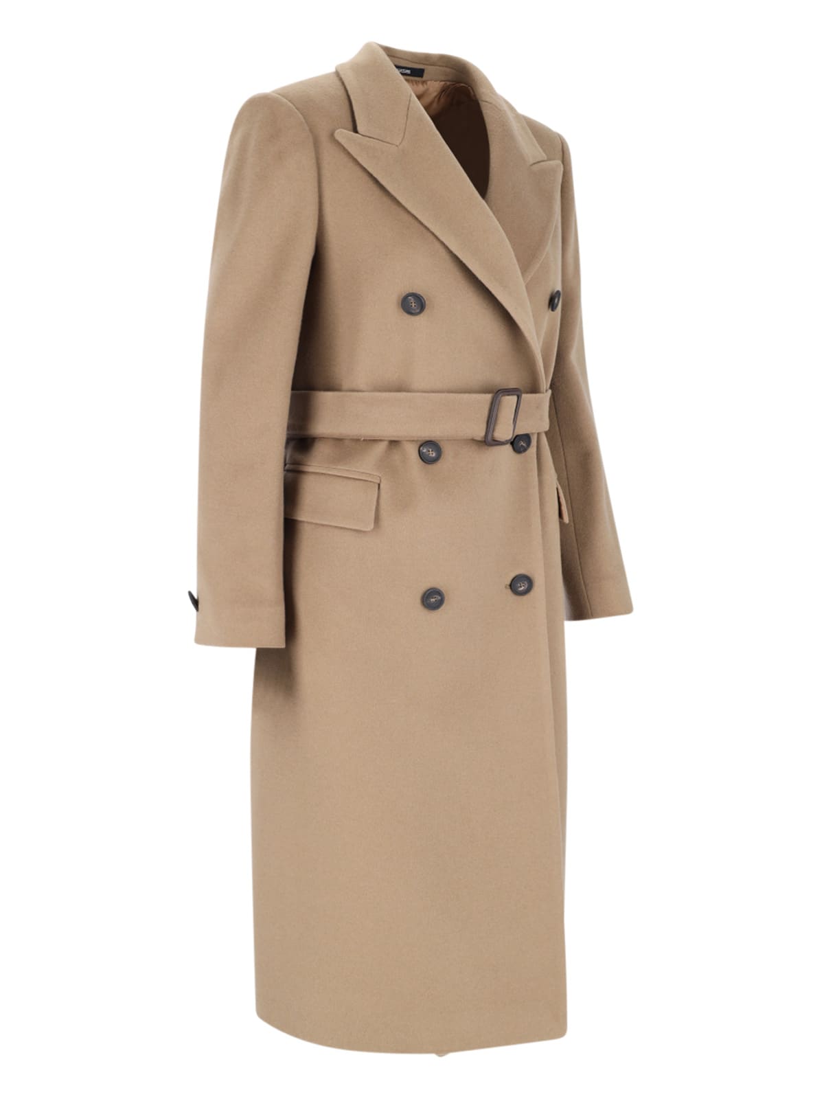 Shop Tagliatore Jole Double Breasted Coat In Beige