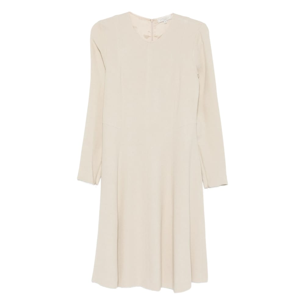 Antonelli Crew Neck Zipper Dress In Neutral