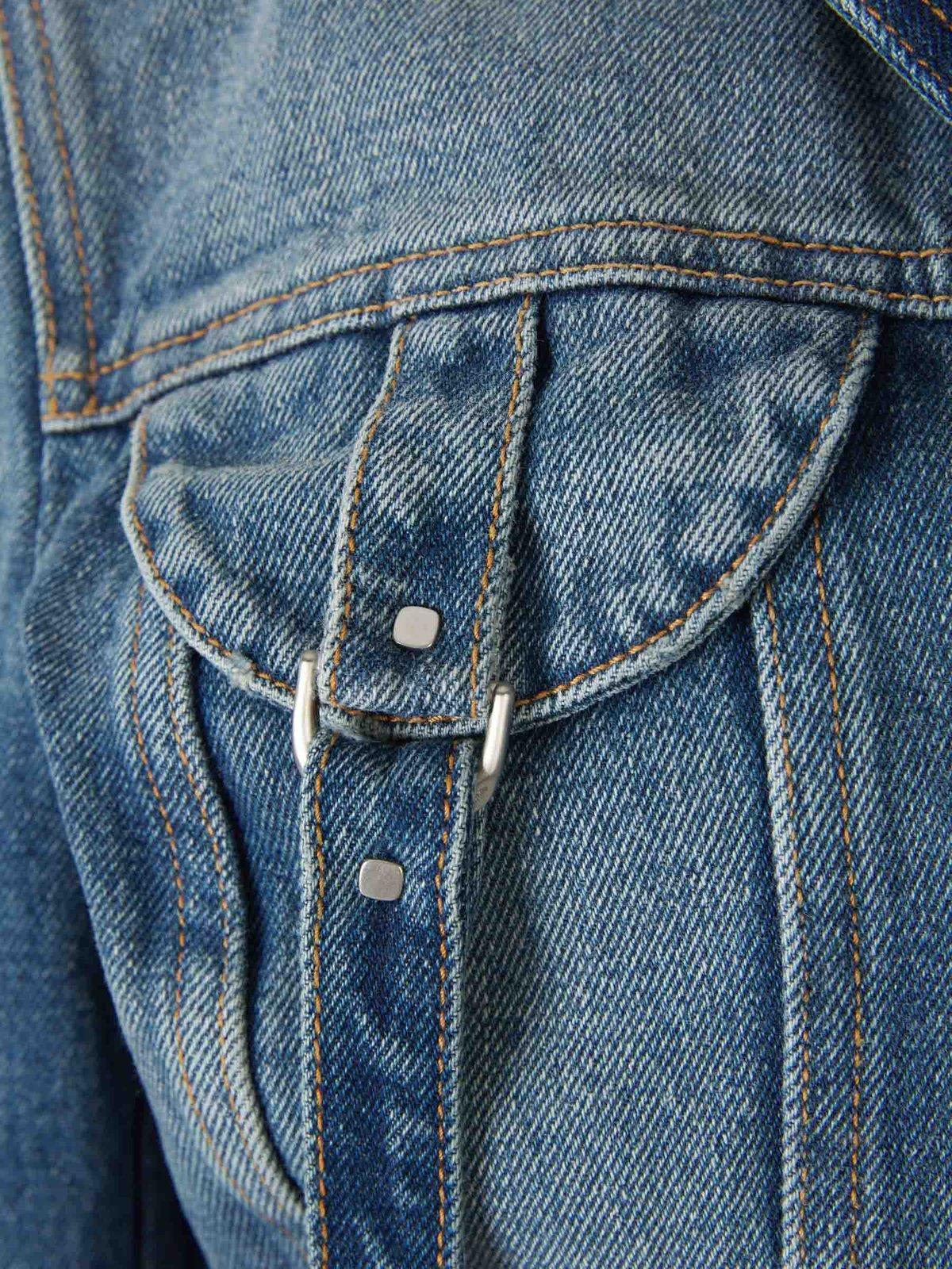 Shop Off-white Buttoned Long-sleeved Denim Jacket In Blue No Color (blue)
