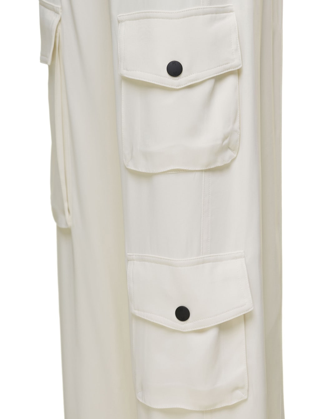 Shop Pt01 White Giselle Cargo Pants In Viscose Woman
