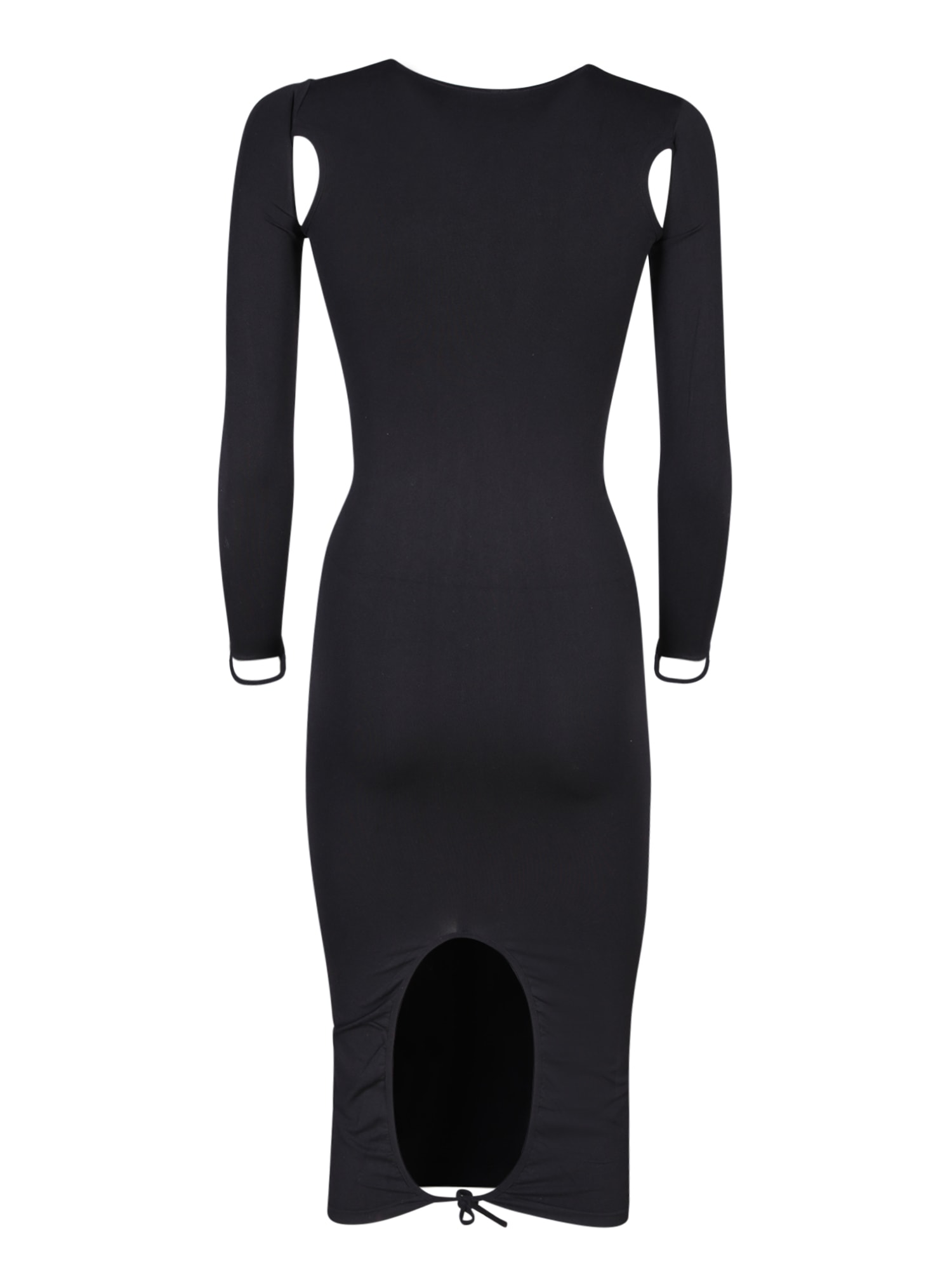 Andreädamo Sculpting Jersey Cutout Midi Dress In Black