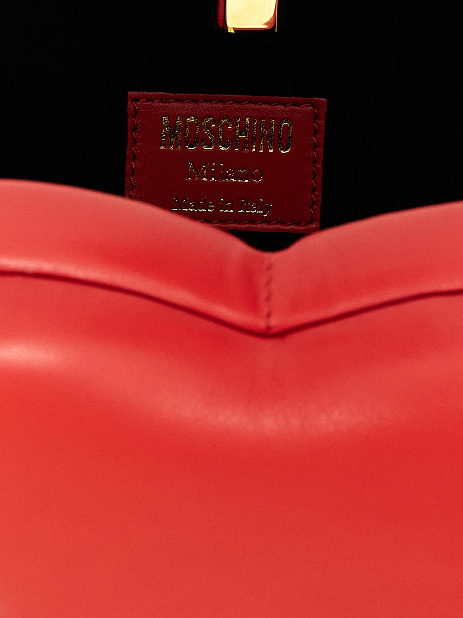 Shop Moschino Love Me Handbag In Red