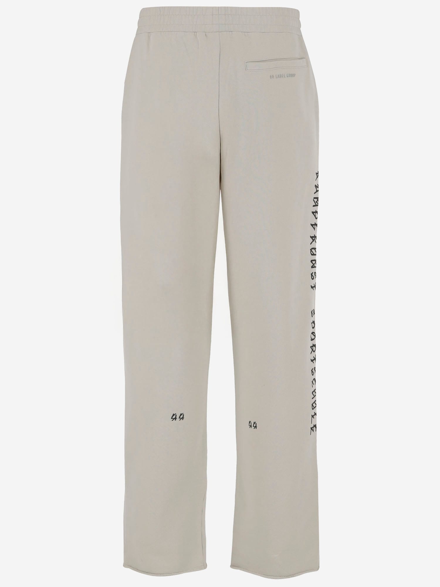 44 Label Group Off White Cotton Gym Jogger Pants In White