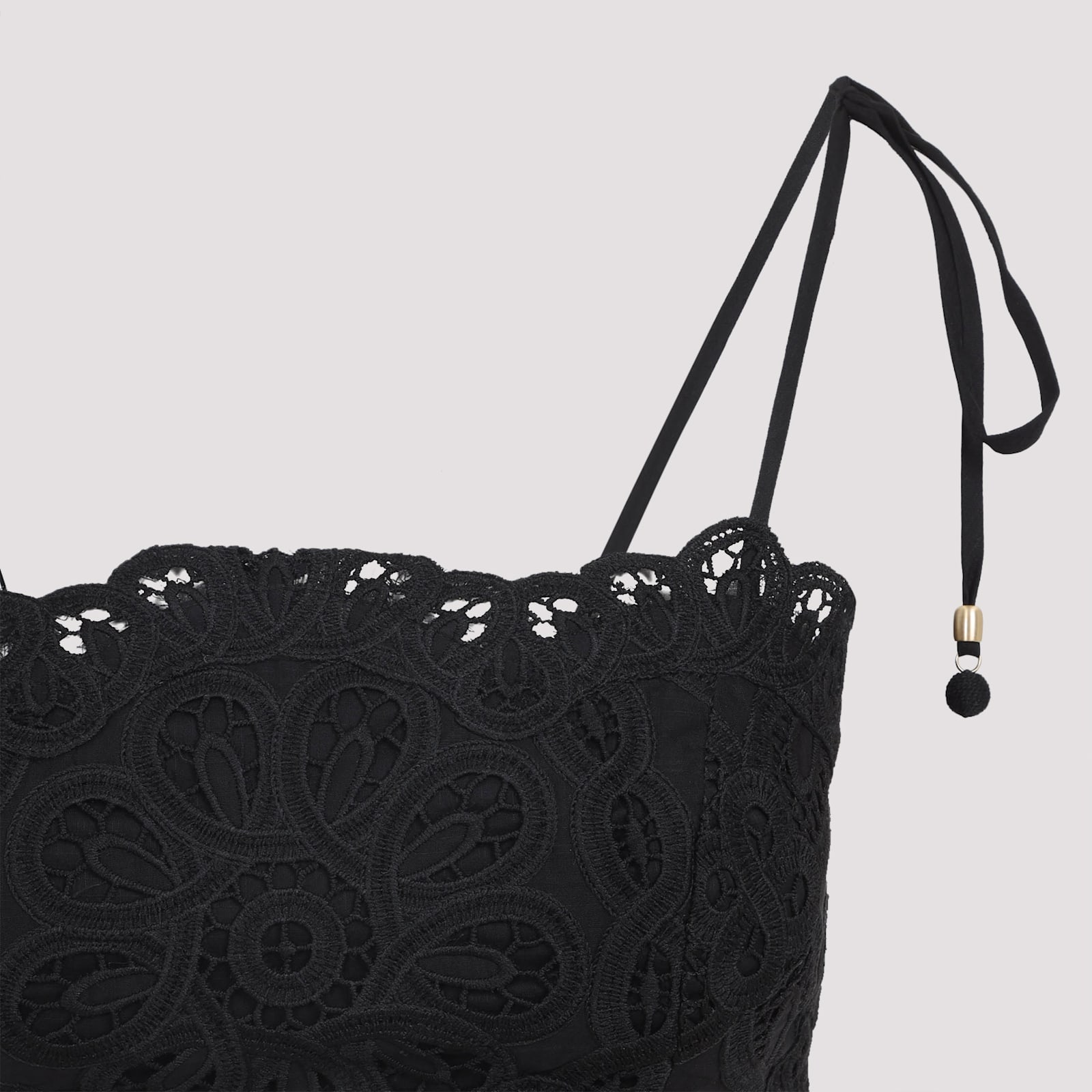 Zimmermann Rhiannon Embroidered Bodice Top In Black In Black