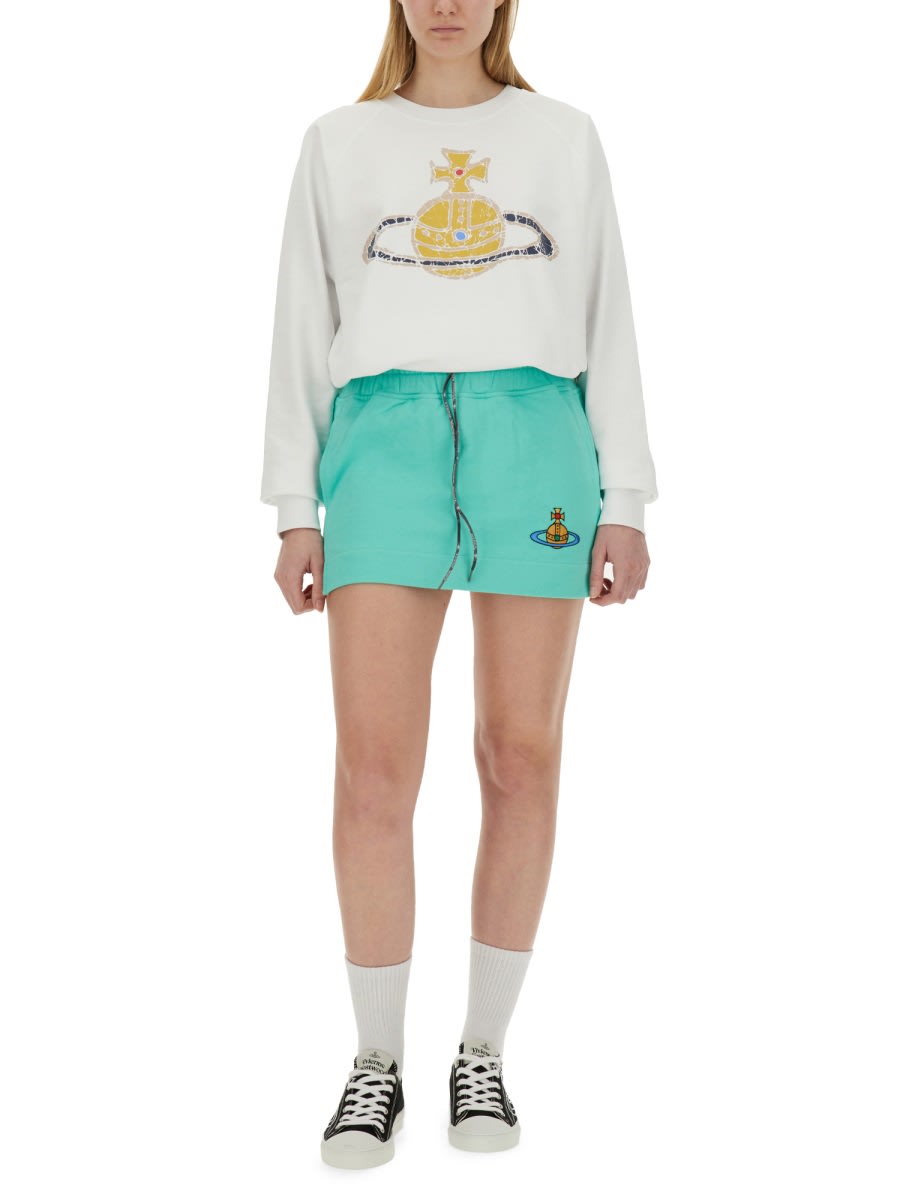 Shop Vivienne Westwood Mini Skirt In Azure