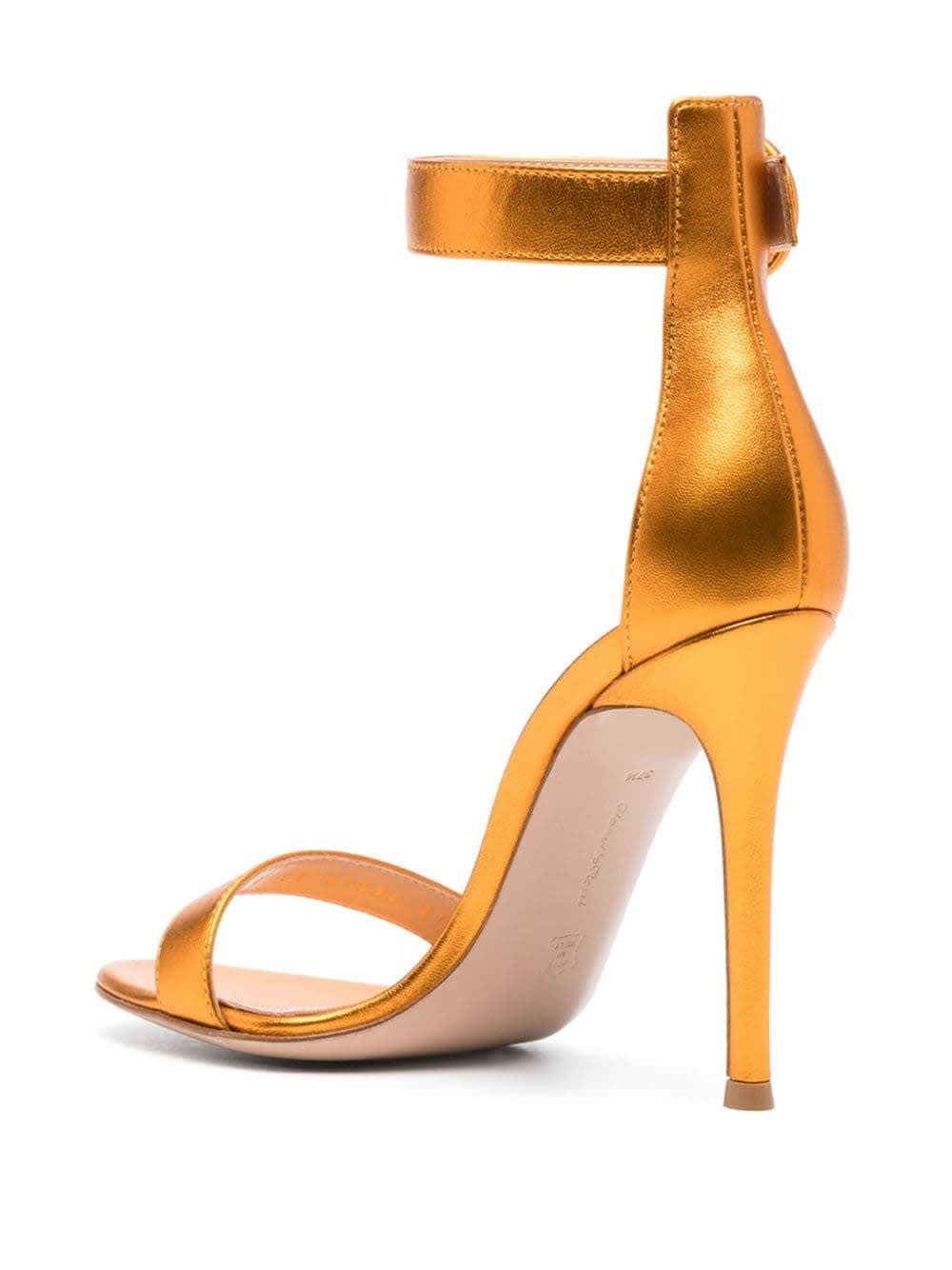 Shop Gianvito Rossi Orange Portofino 105 Sandals