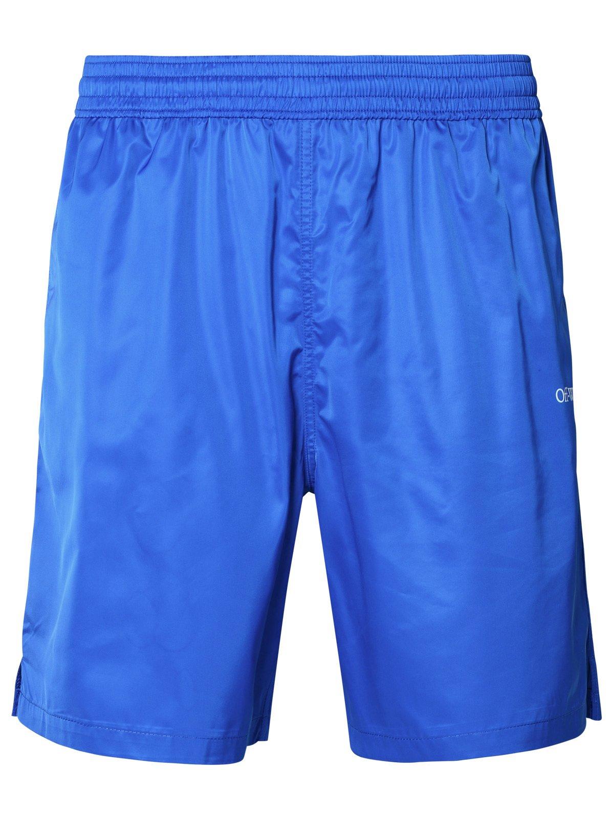 Off-white Arrows-print High Waist Swim Shorts In Blue/white