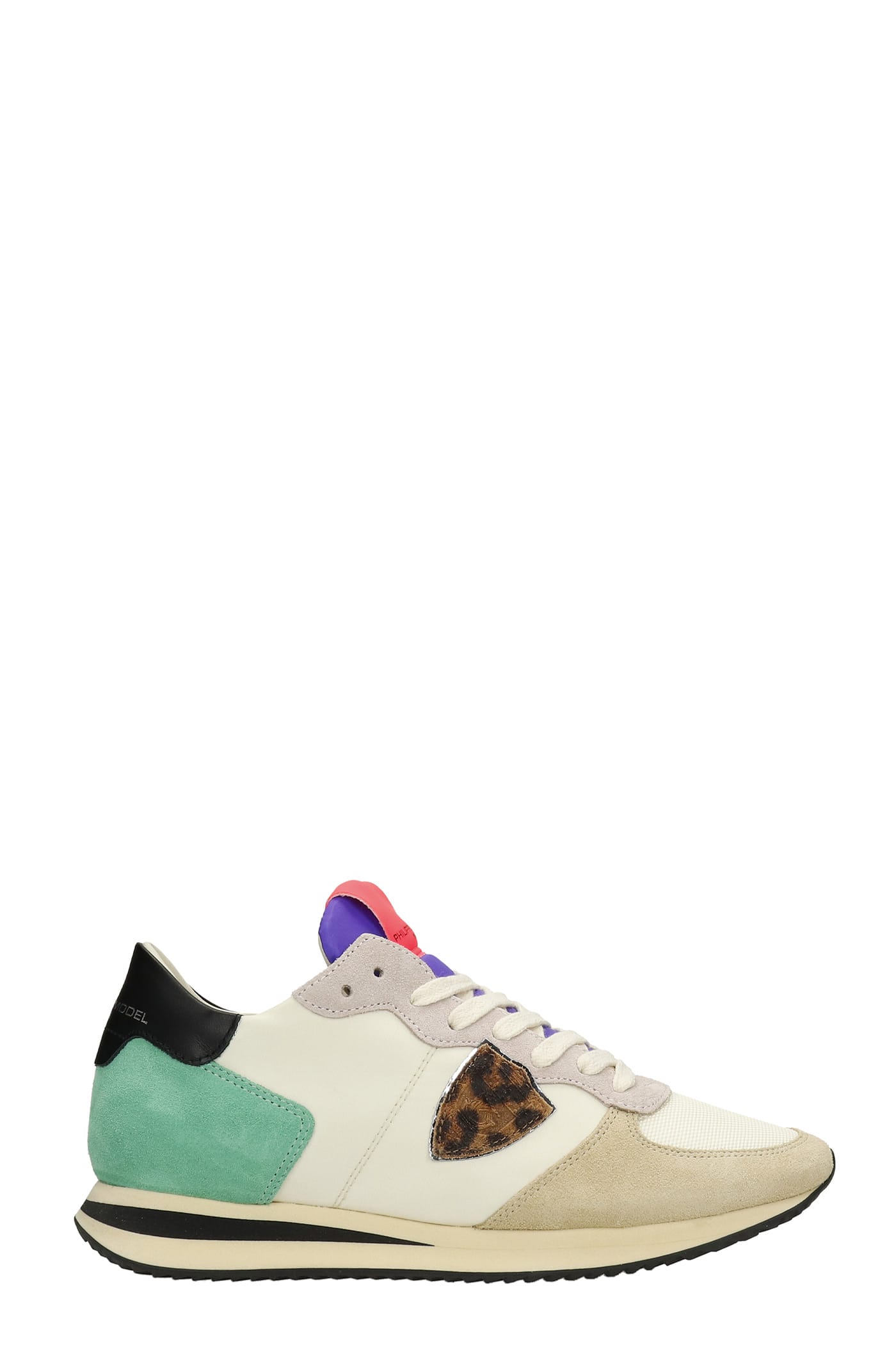Philippe Model Trpx Sneakers In Multicolor Suede And Fabric