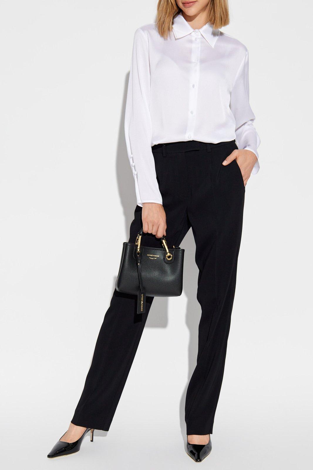 Shop Emporio Armani Satin Shirt In Bianco Caldo