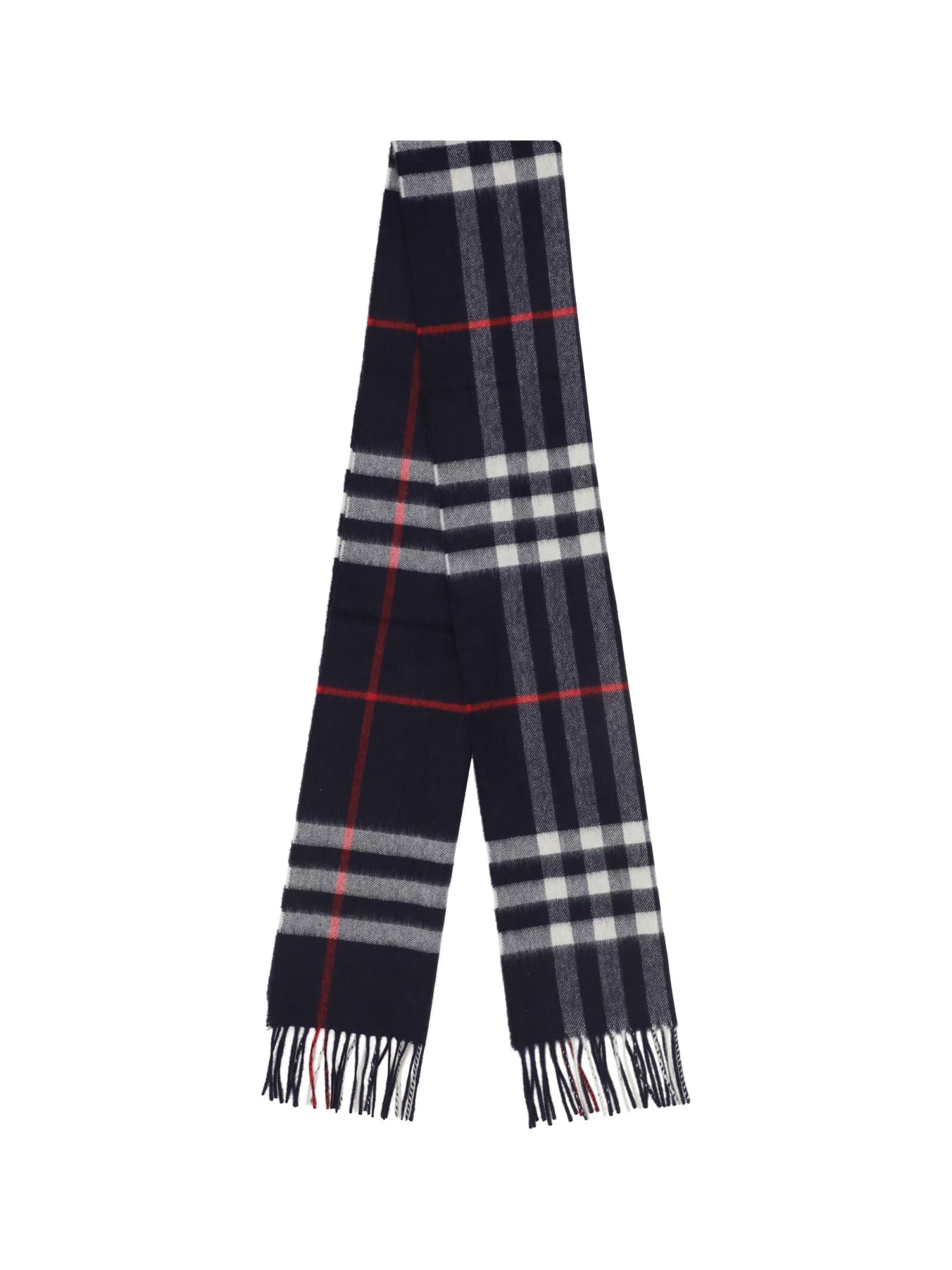 Shop Burberry Scarf In Navy