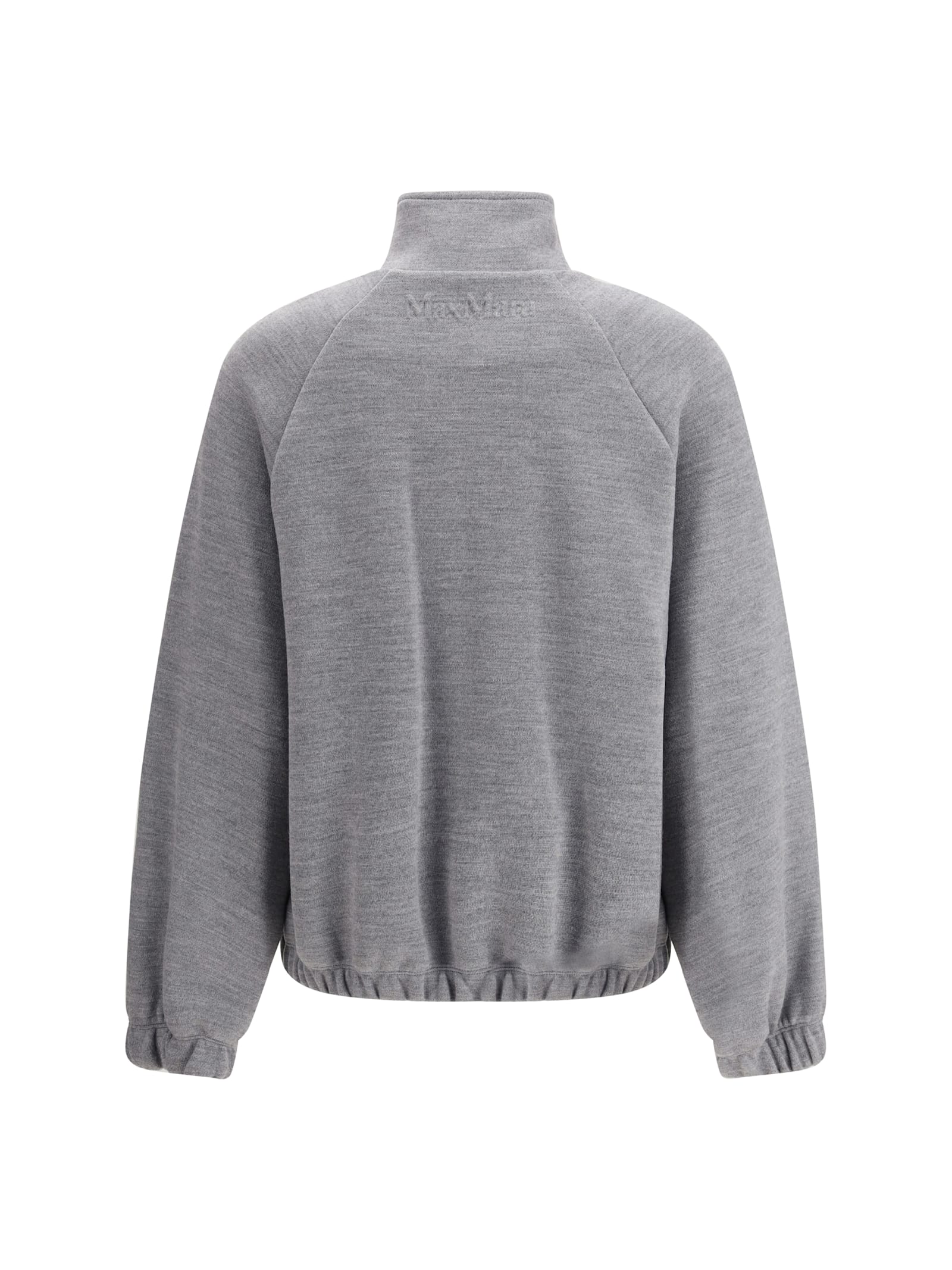 Max Mara Sweatshirt In Double Wool And Cotton Jersey In Gray