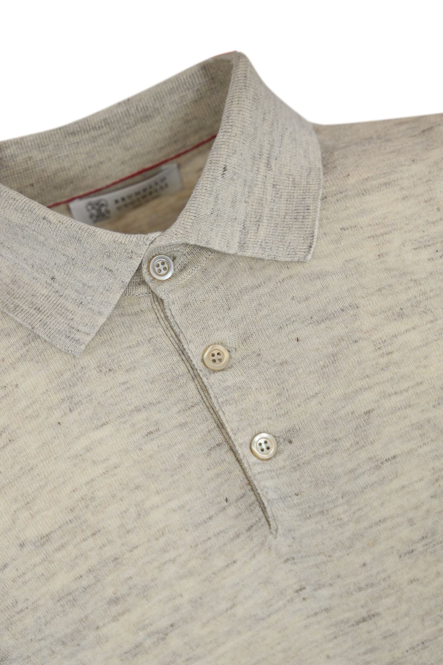 Brunello Cucinelli Polo Shirt In Linen And Cotton In Juta