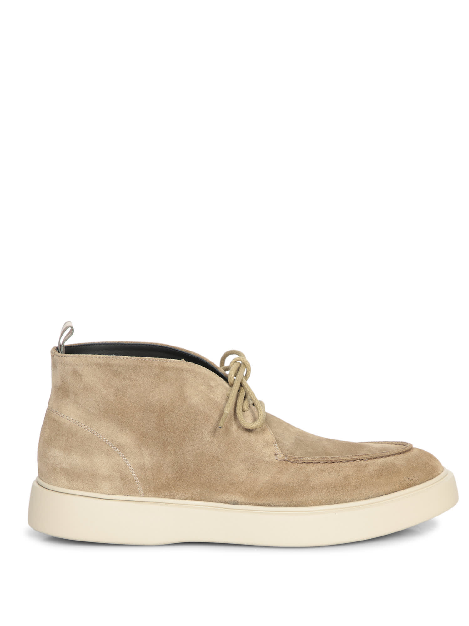 Shop Officine Creative Beige Suede Ankle Boot In Green