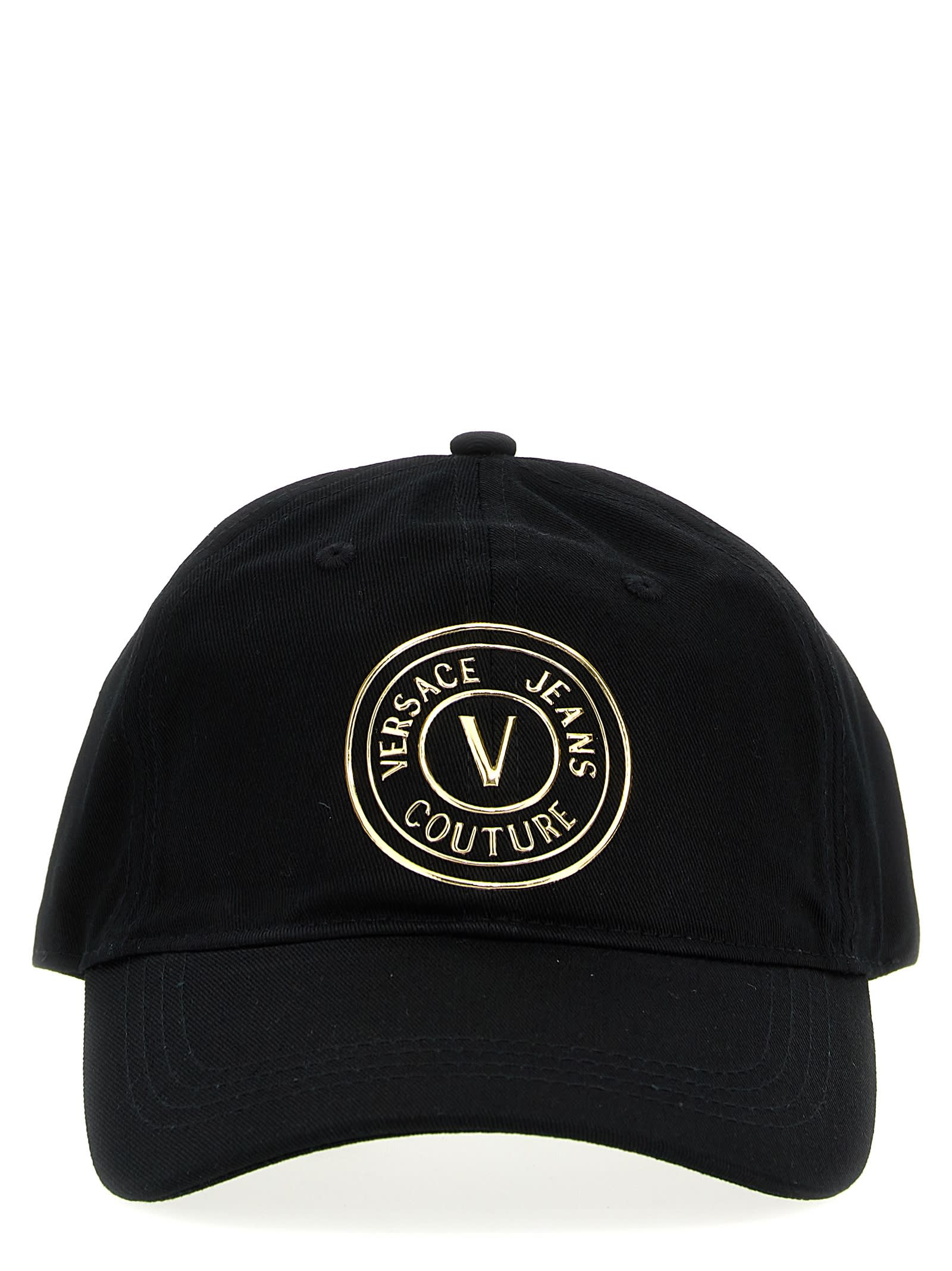 Shop Versace Jeans Couture Logo Baseball Cap In Black