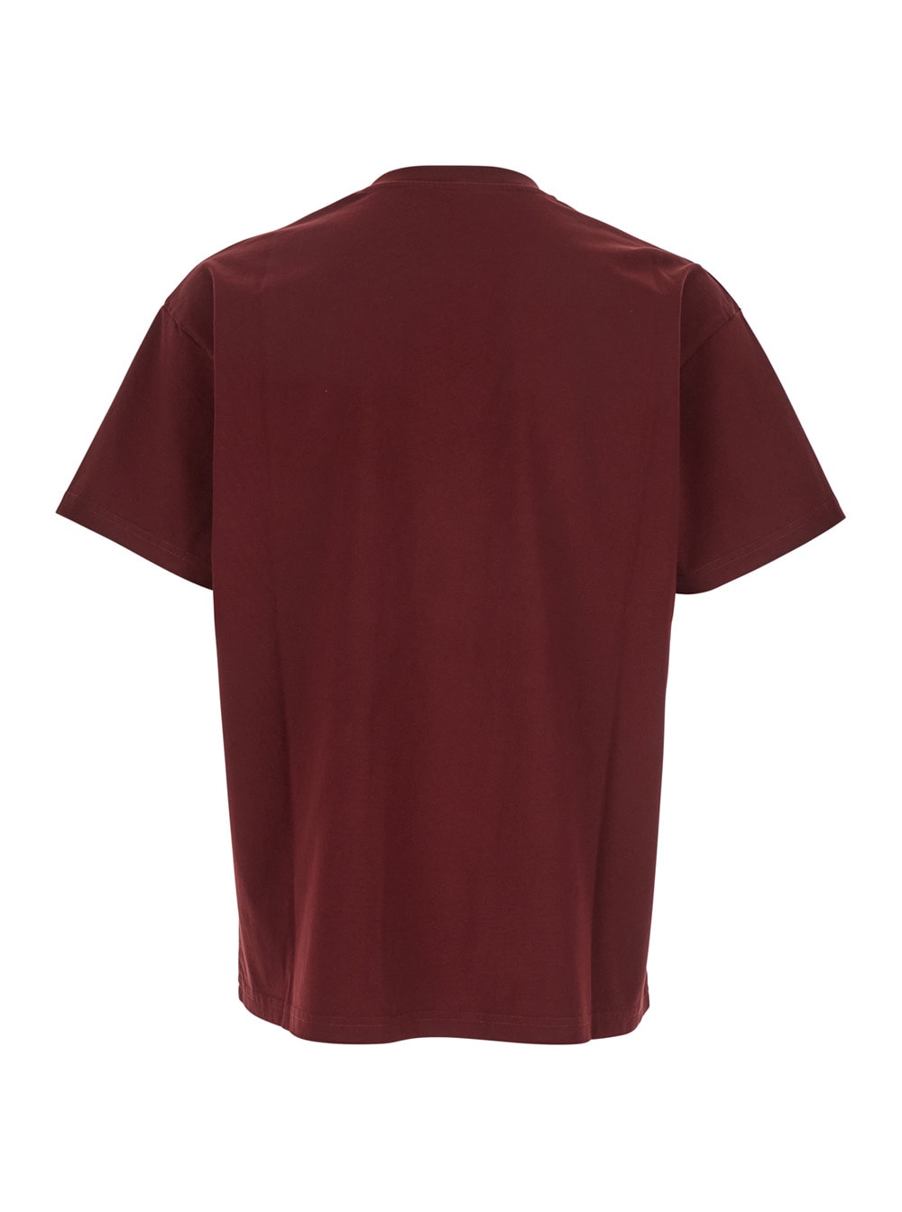 Givenchy Logo Crewneck T-shirt With Short Sleeves In Burgundy