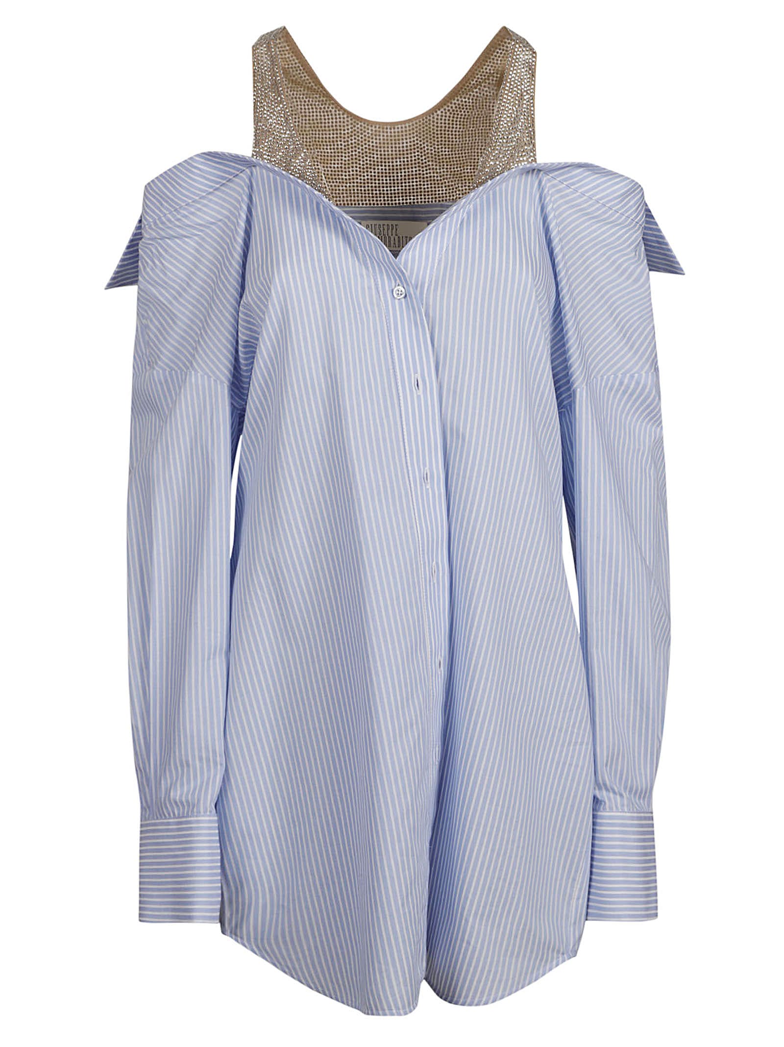 Giuseppe Di Morabito Pinstripe Shirt In Light Blue