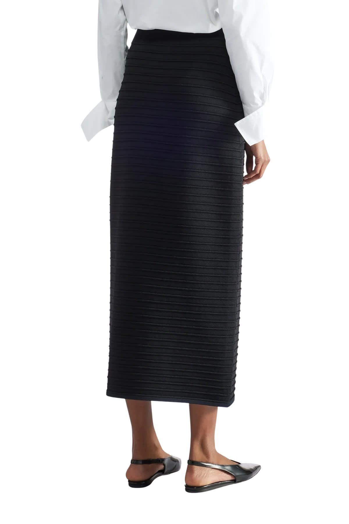 Liviana Conti Skirt With Relief Pattern In Nero Notte
