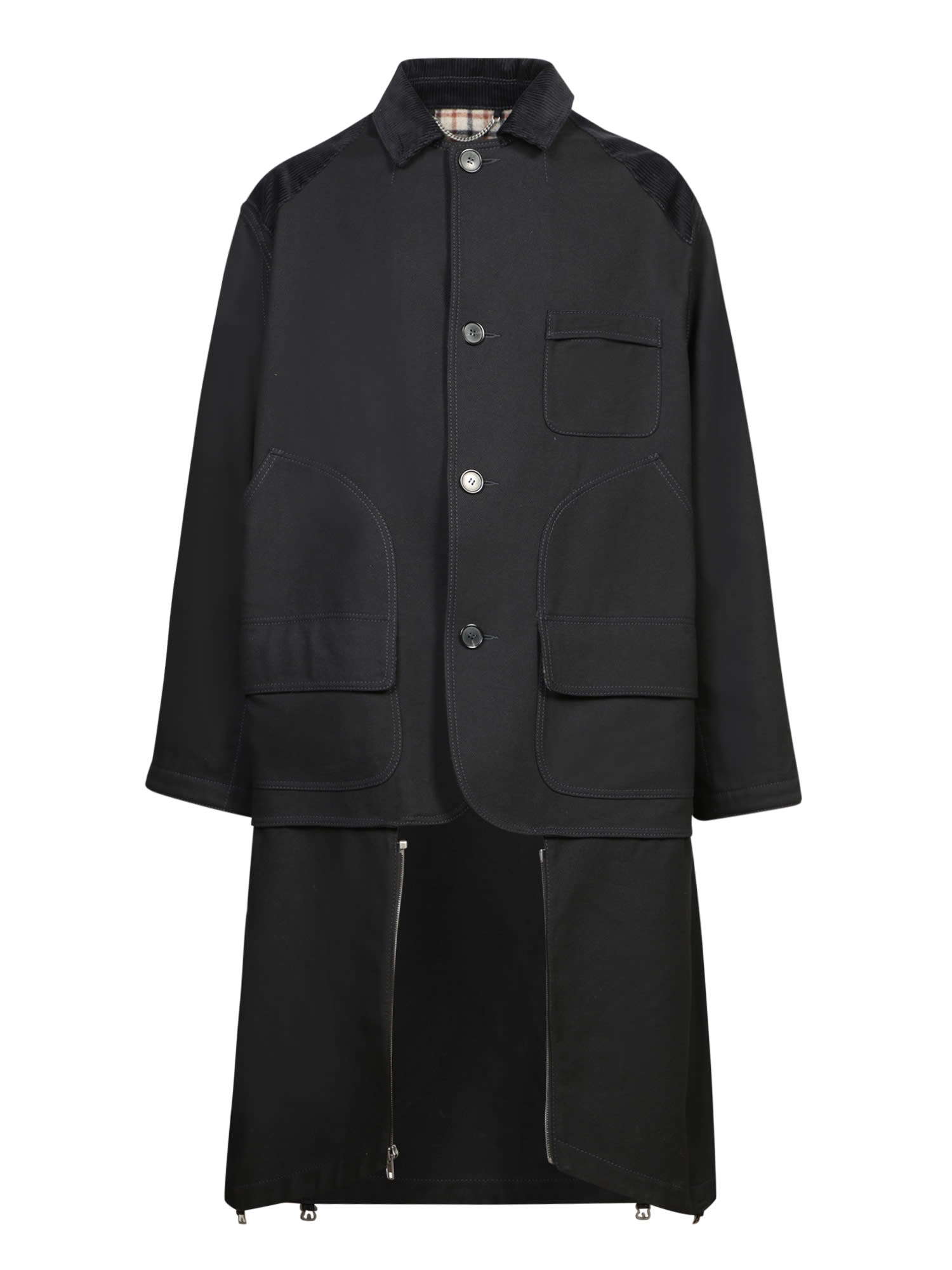 Shop Maison Margiela Reversible Black Coat