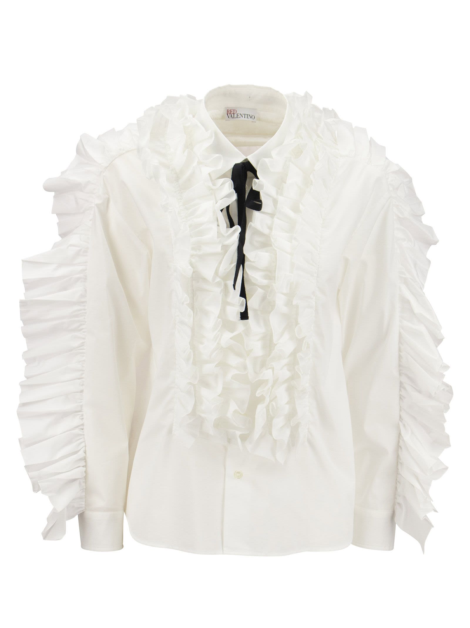 RED Valentino Poplin Shirt With Ruches