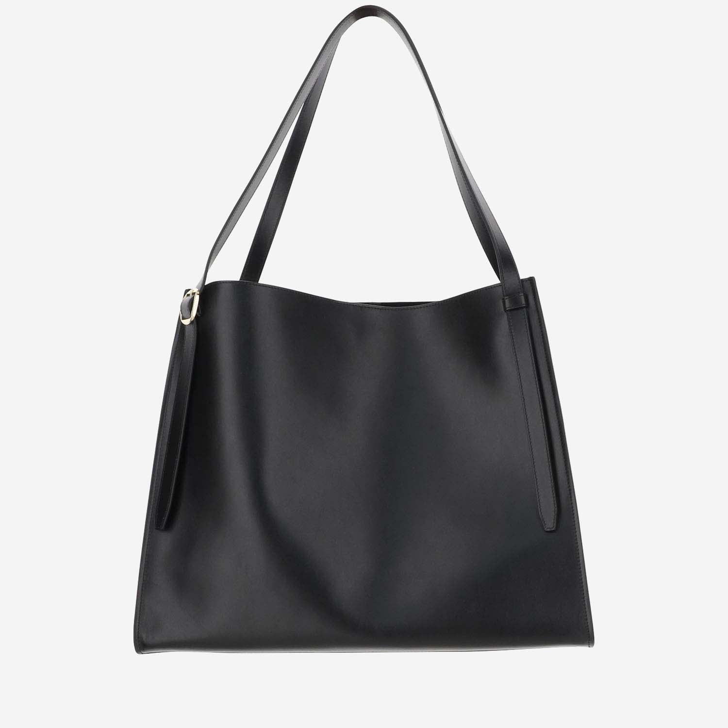 Shop Coperni Logo Leather Shoulder Bag In Black