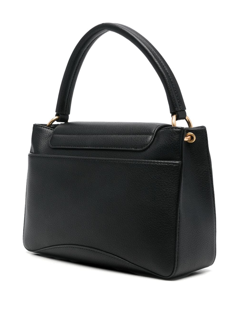 Shop Dkny Luna Satchel Bag In Black Gold