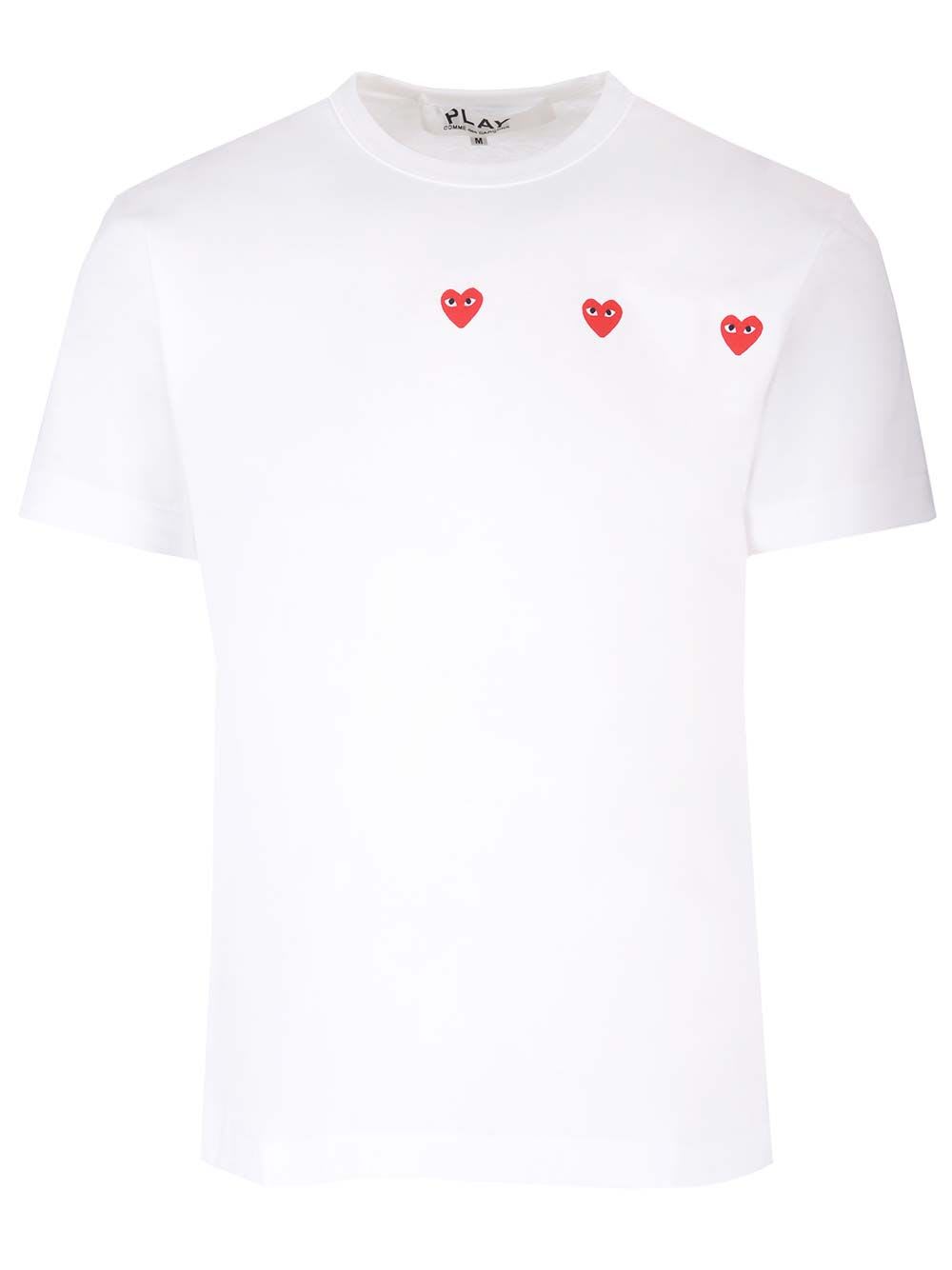 Comme des Garçons Play T-shirt With Red Hearts